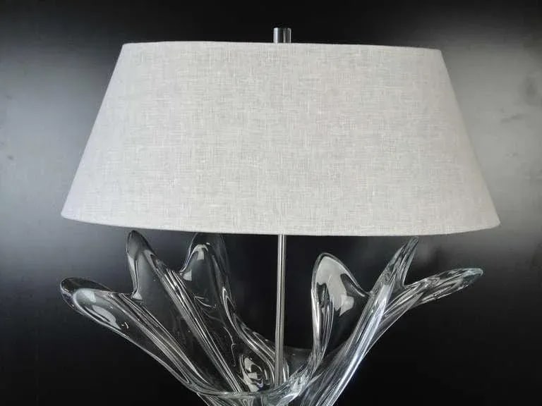 French Crystal Art Verrier Lamp - 8