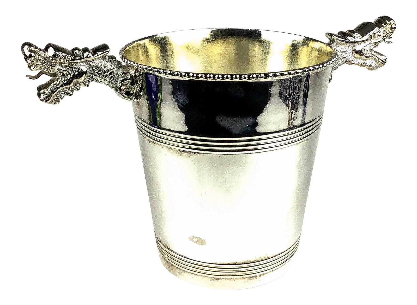 Dragon Handles Silver Plate Ice Bucket (1 of 13)