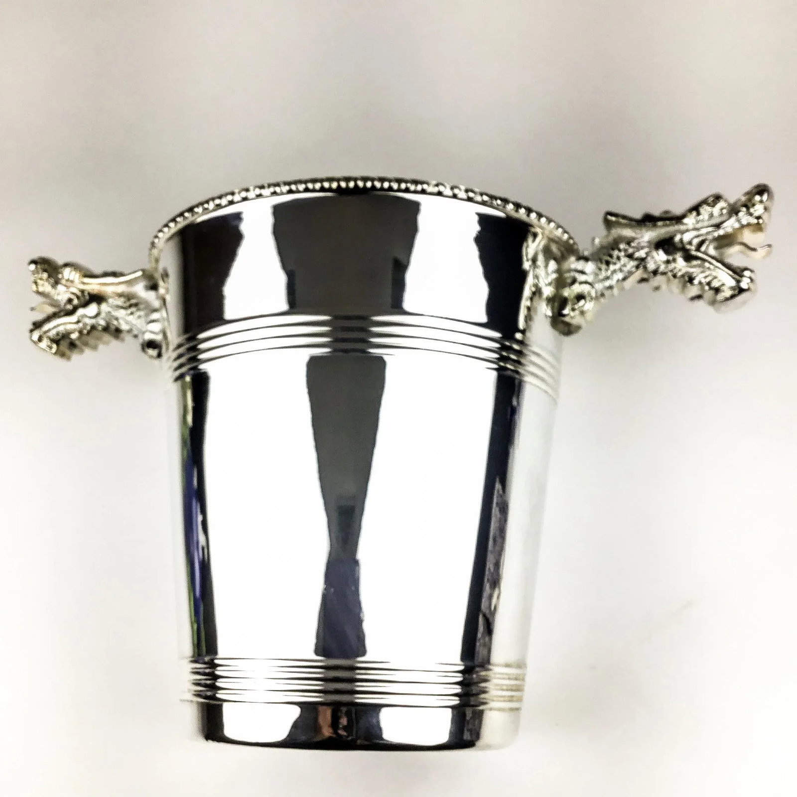 Dragon Handles Silver Plate Ice Bucket - 9