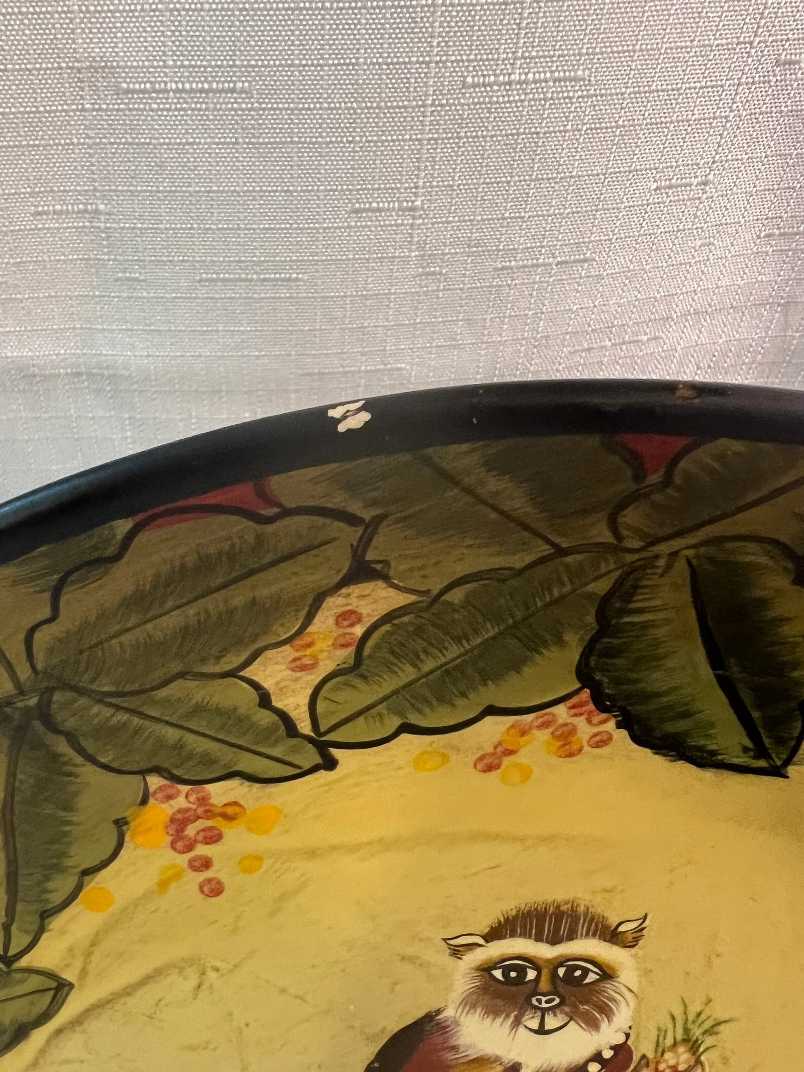 Vintage Palm Beach Regency Hand Painted Monkey Decorative Plates Decor - A Pair - 7