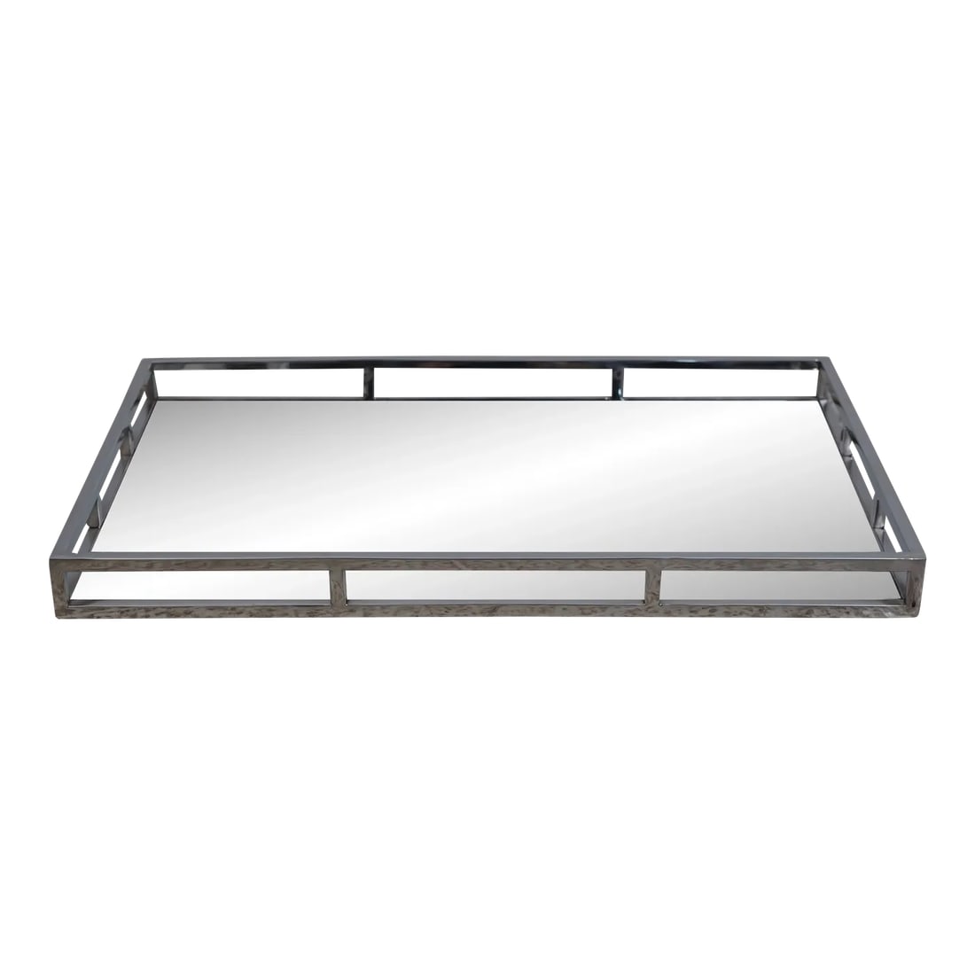 Modern Design Polished Chrome Dresser Top Mirror Tray: Age: Approx: 20 Years Old Details: High Quality Construction French Style Modern Design Condition: Excellent Original Finish & Condition Size: 22w x 14d x 2h Condition: Alterations: Original