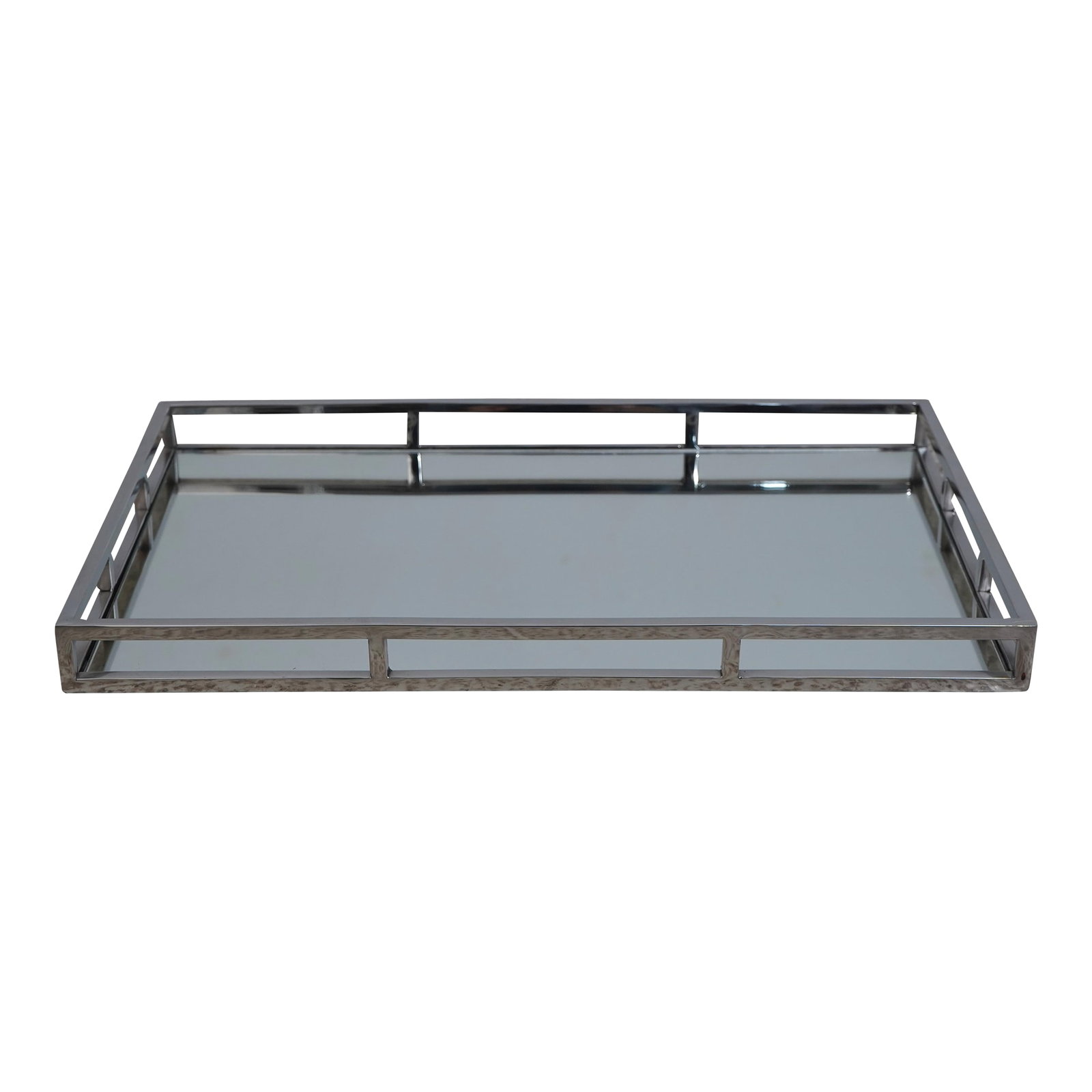 Modern Design Polished Chrome Dresser Top Mirror Tray - 2