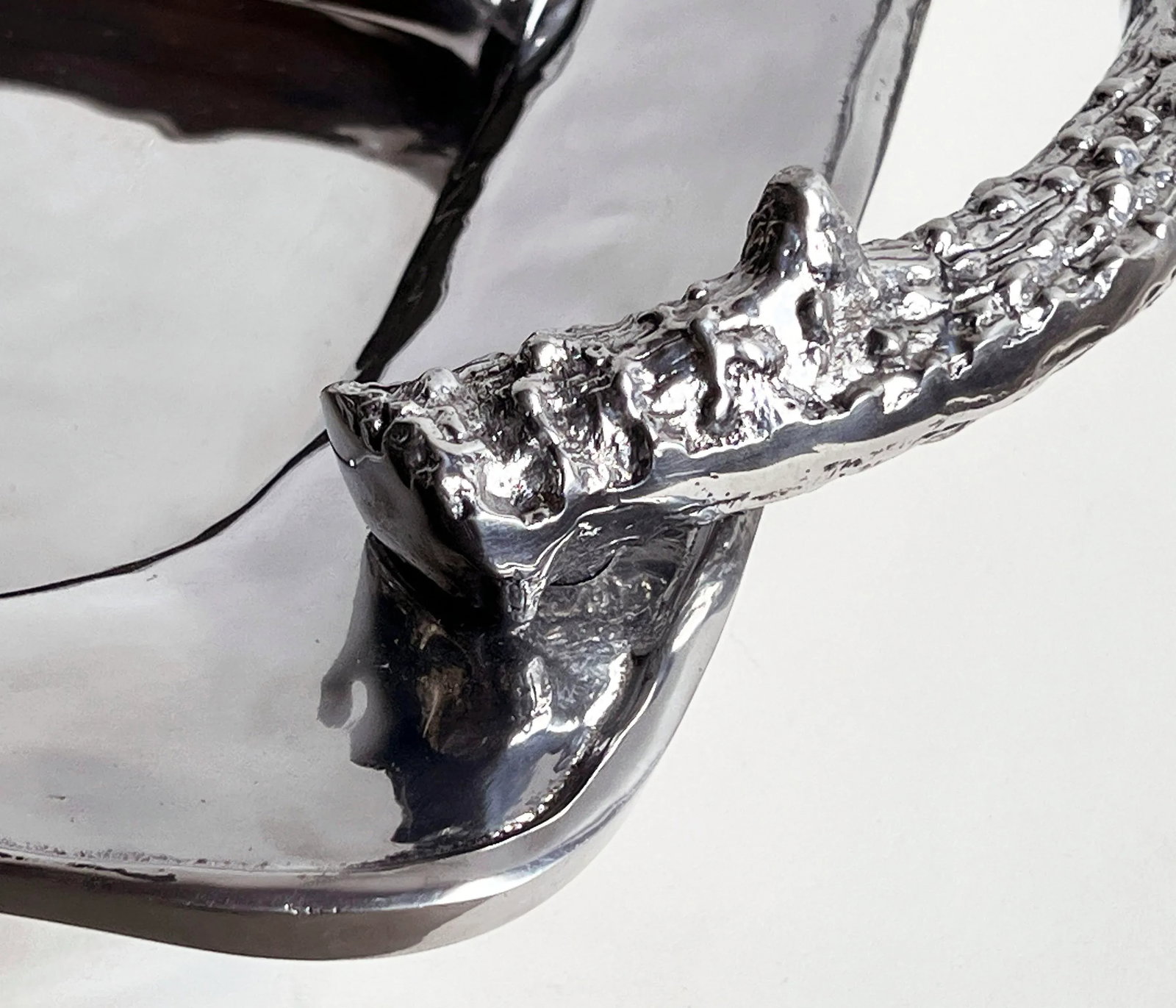 Large Vintage Polished Aluminum Antler Serving Tray - 4