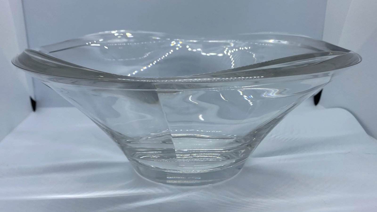 Late 20th Century Villeroy & Boch Modernist Crystal Centerpiece Bowl - 2