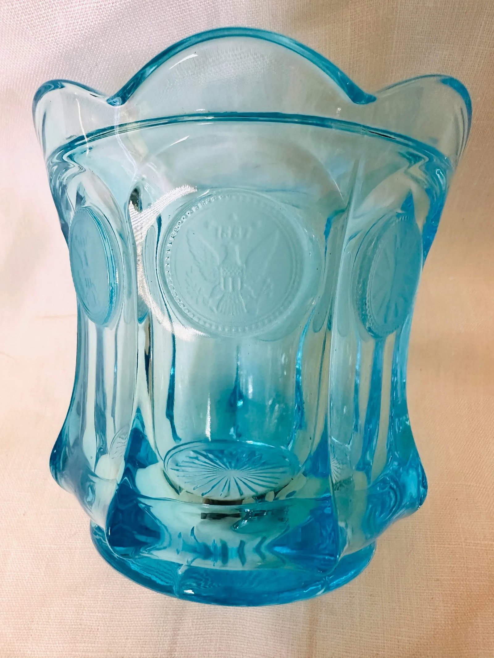 Fostoria Coin Glass Dark Blue (Older) Candy Dish - 3