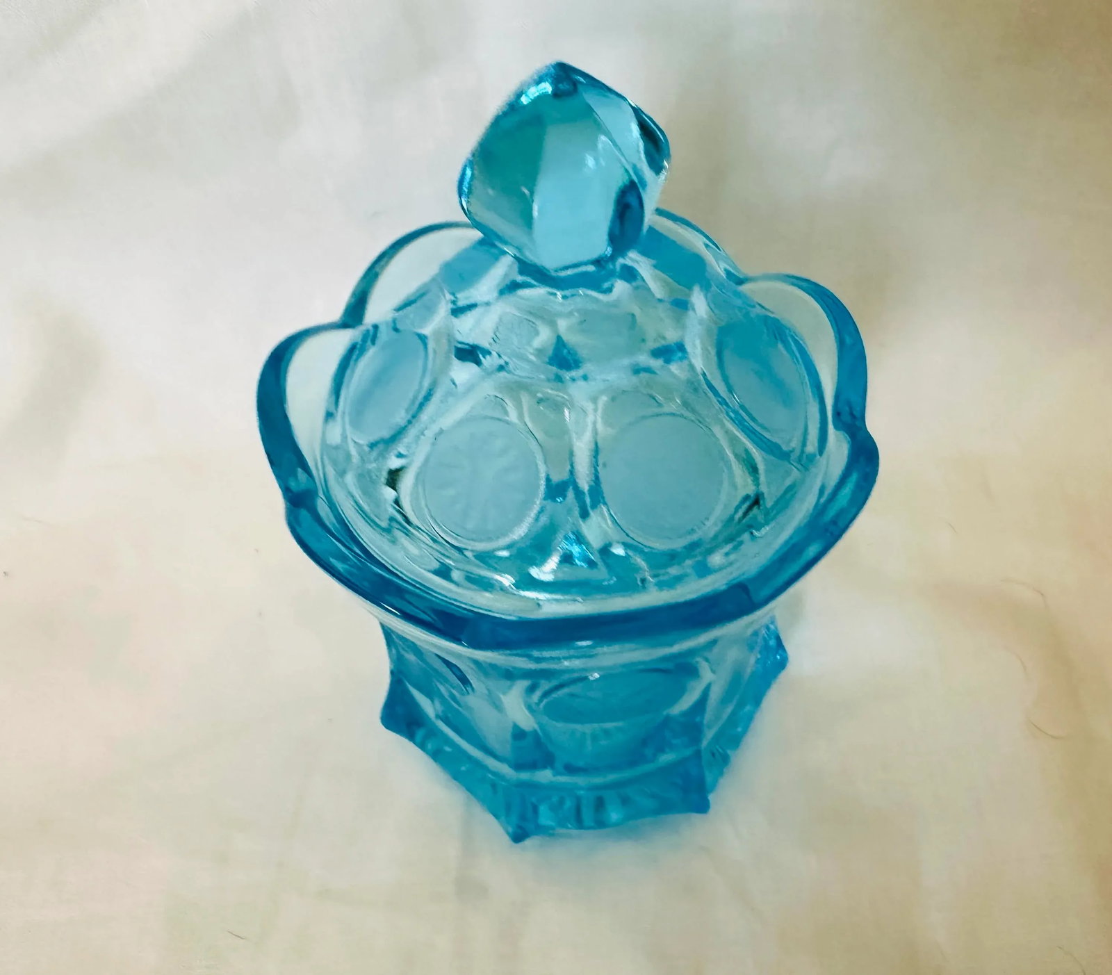 Fostoria Coin Glass Dark Blue (Older) Candy Dish - 5