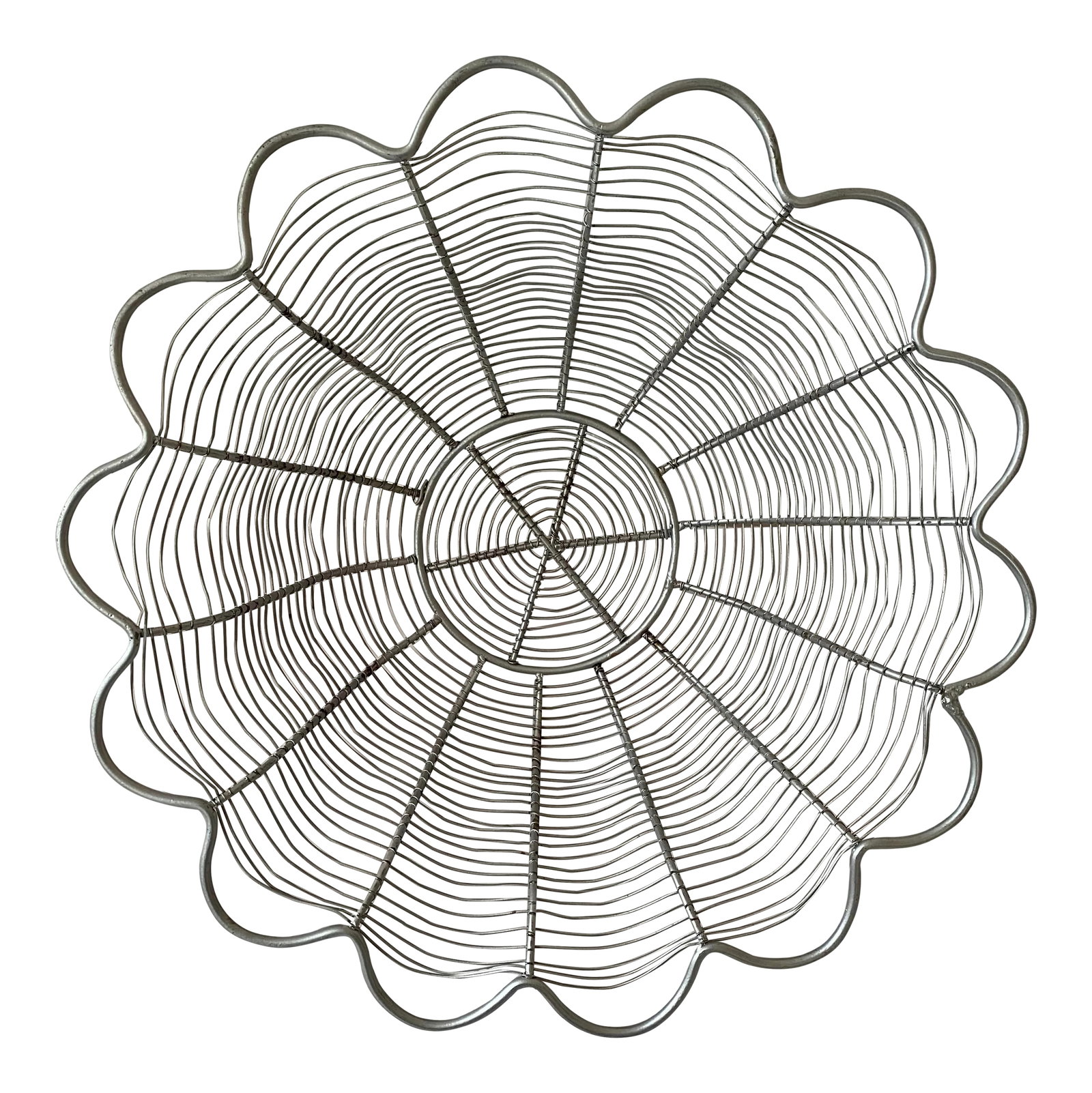 Late 20th Century Large Industrial Style Grey Wire Centerpiece Basket (1 of 9)