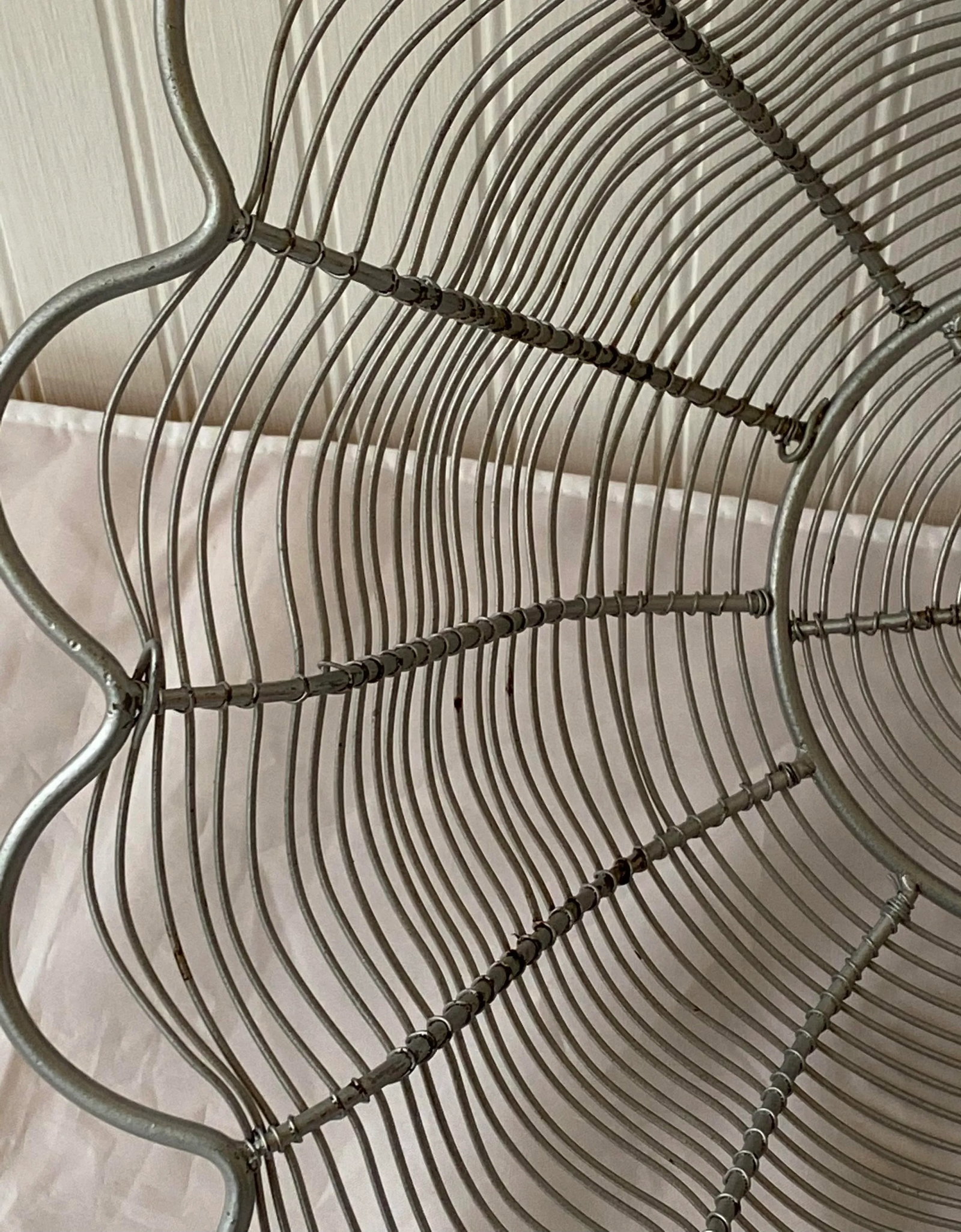 Late 20th Century Large Industrial Style Grey Wire Centerpiece Basket - 5