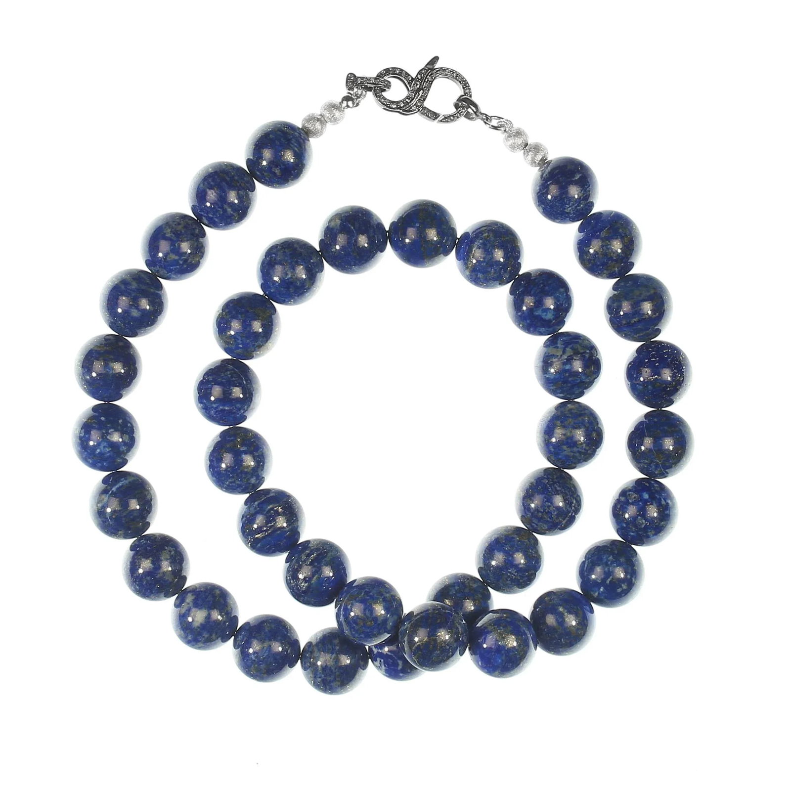 Ajd 23 Inch 14mm Round Smooth Lovely Lapis Lazuli Necklace - 3