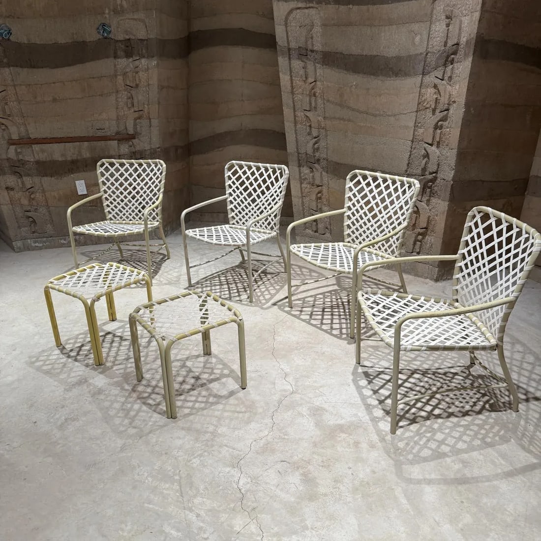 Mid-Century Modern Brown Jordan Patio Set 4 Chairs 2 Side Tables - 2