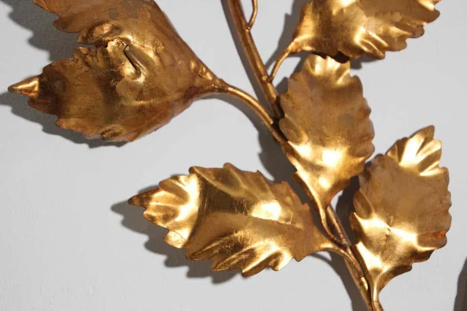 1960s Italian Hollywood Regency Gilt Metal Wall Sconce by S. Salvadori - 11