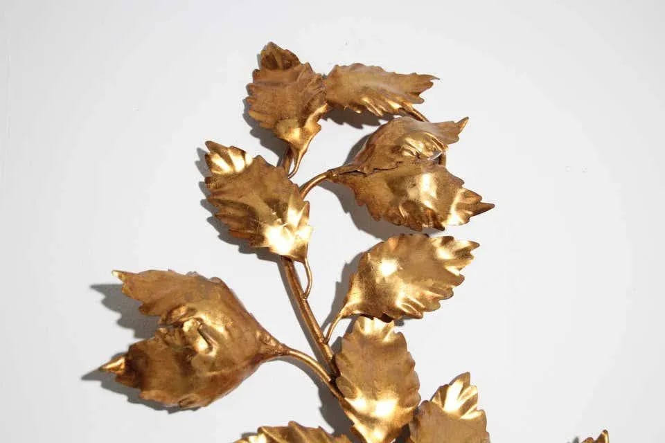1960s Italian Hollywood Regency Gilt Metal Wall Sconce by S. Salvadori - 12