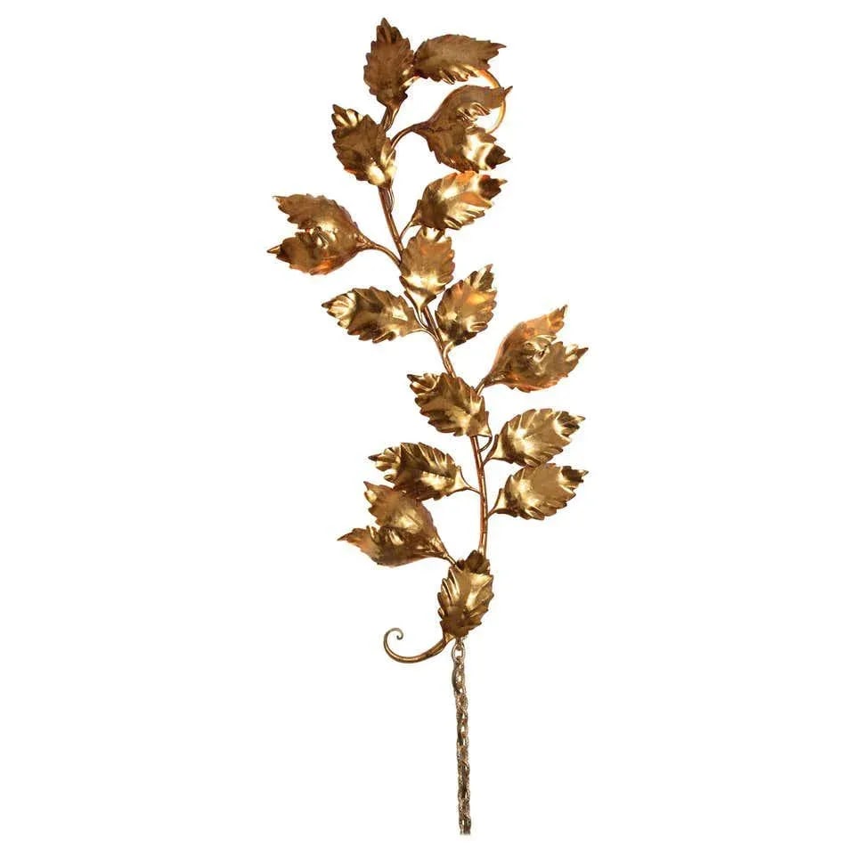 1960s Italian Hollywood Regency Gilt Metal Wall Sconce by S. Salvadori - 13