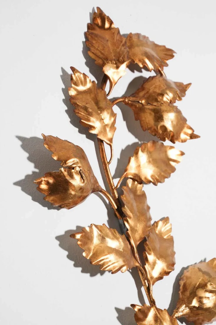 1960s Italian Hollywood Regency Gilt Metal Wall Sconce by S. Salvadori - 9