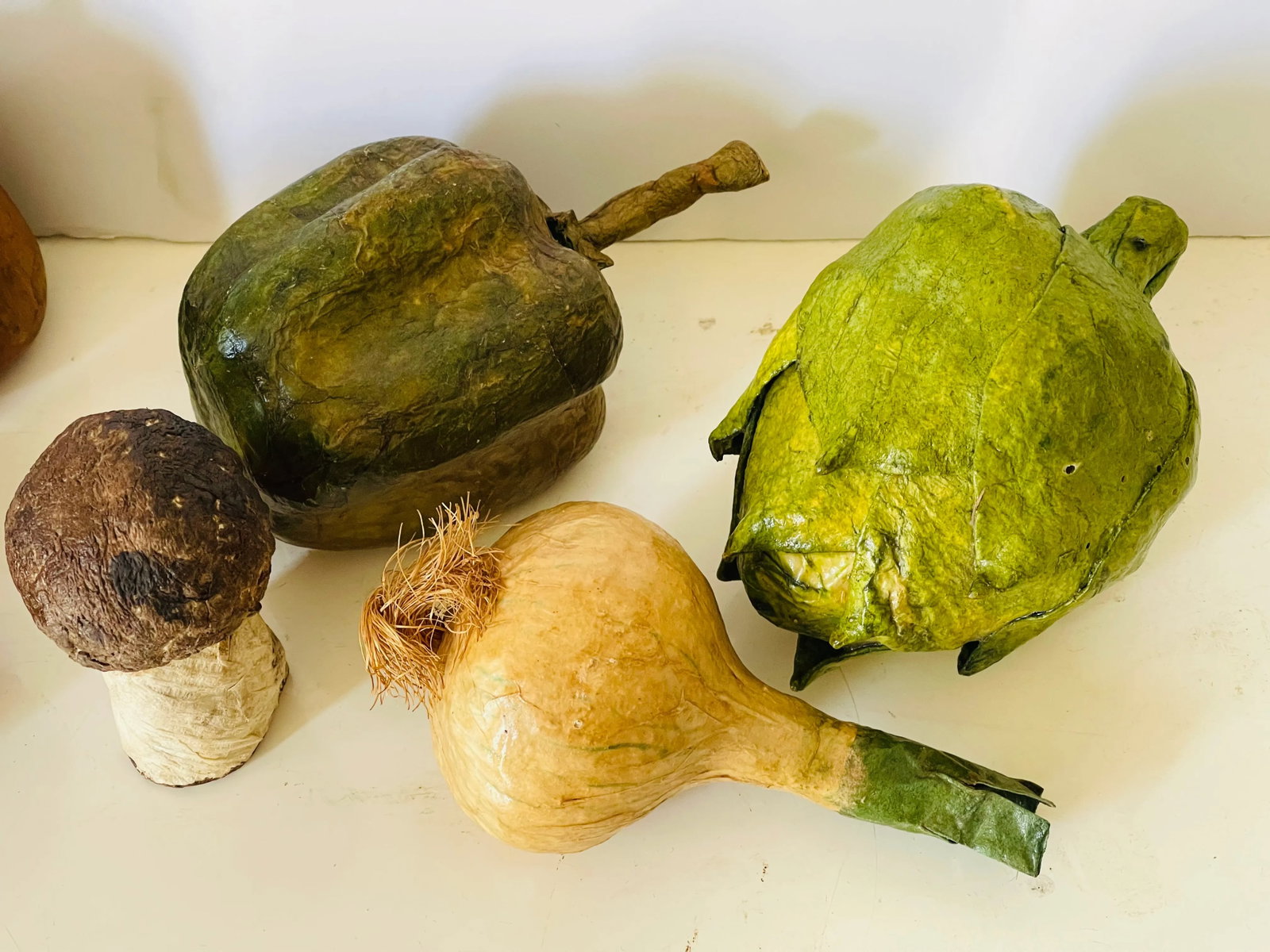 1960s Vintage Wood Cut and Papier Mache Folk Art Fruit and Vegetables - 5