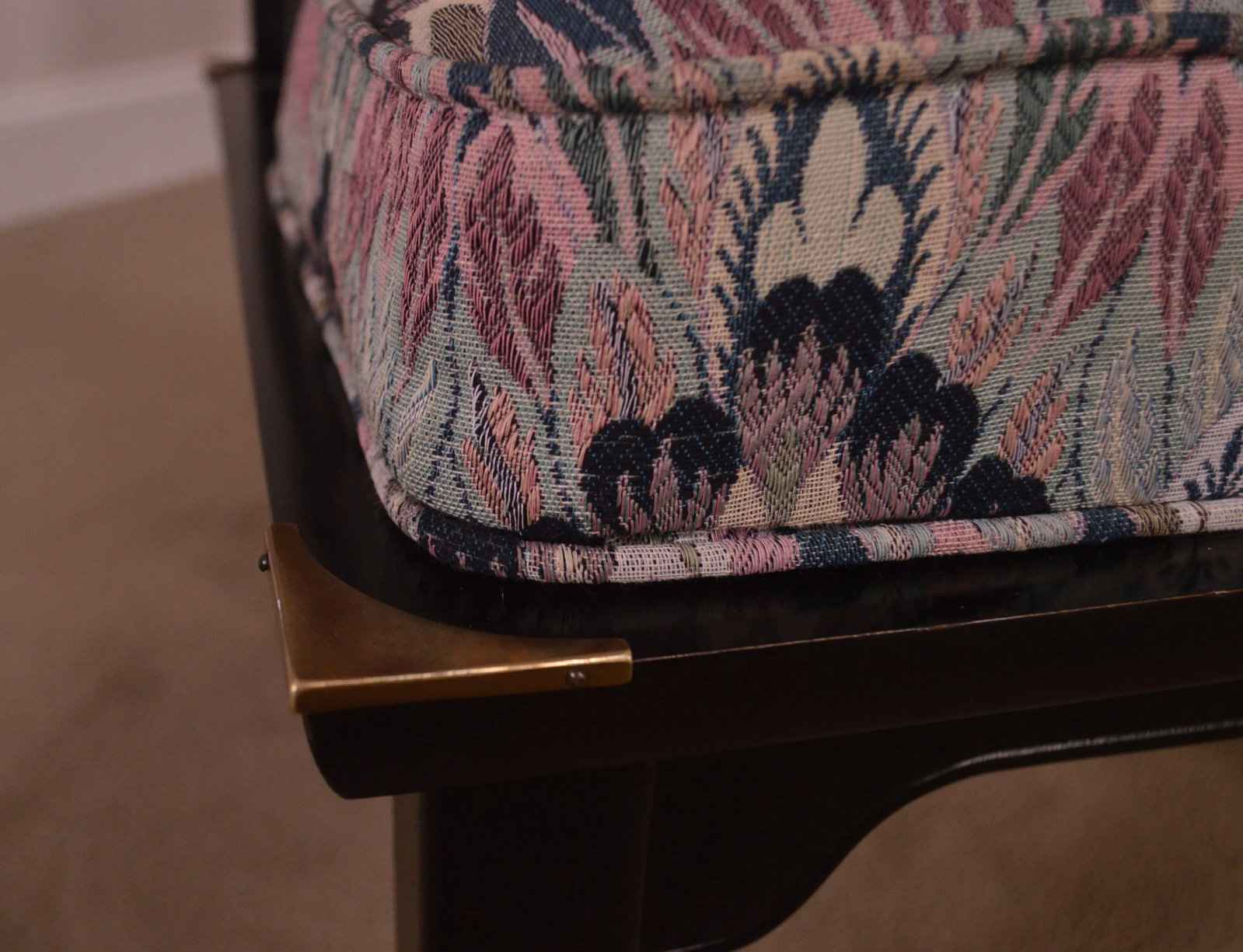 Mid-Century Black Lacquered Asian Style Horseshoe Armchairs - a Pair - 11