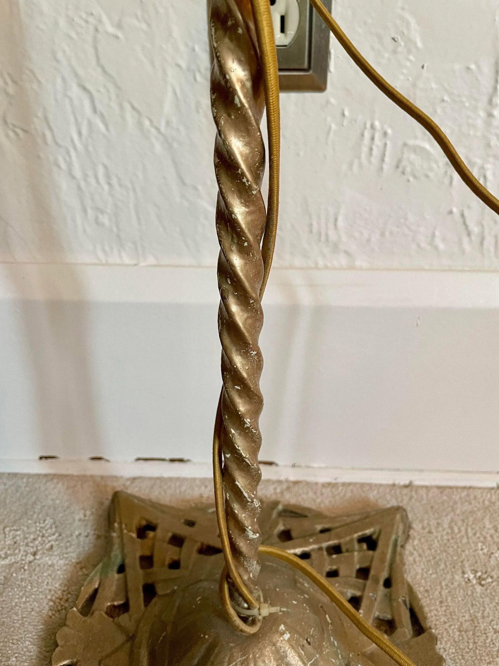 Early 20th Century Art Deco Floor Bridge Lamp With Painted Shade - 10