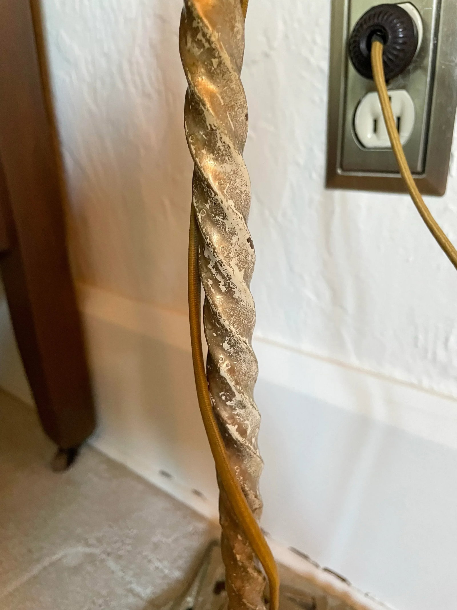 Early 20th Century Art Deco Floor Bridge Lamp With Painted Shade - 9
