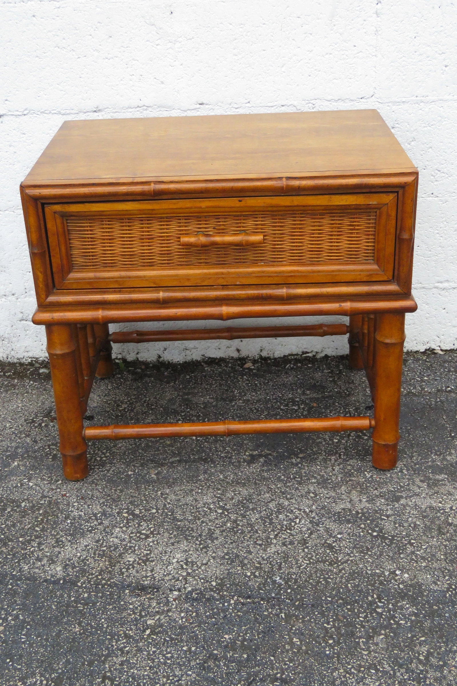 American of Martinsville Hollywood Regency Bamboo Nightstands End Tables a Pair 6122 - 10