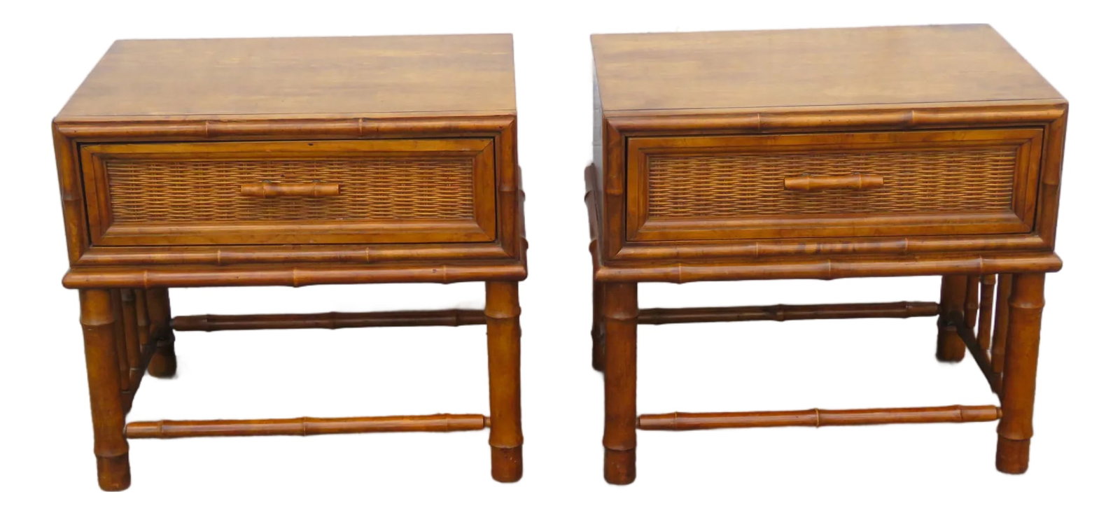 American of Martinsville Hollywood Regency Bamboo Nightstands End Tables a Pair 6122 (1 of 18)