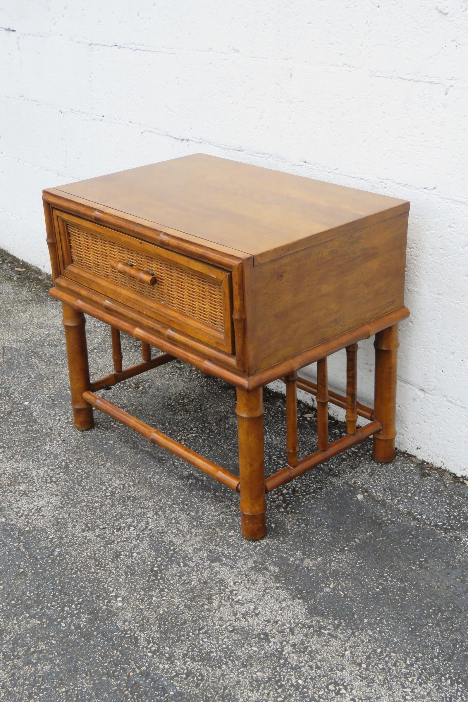 American of Martinsville Hollywood Regency Bamboo Nightstands End Tables a Pair 6122 - 3