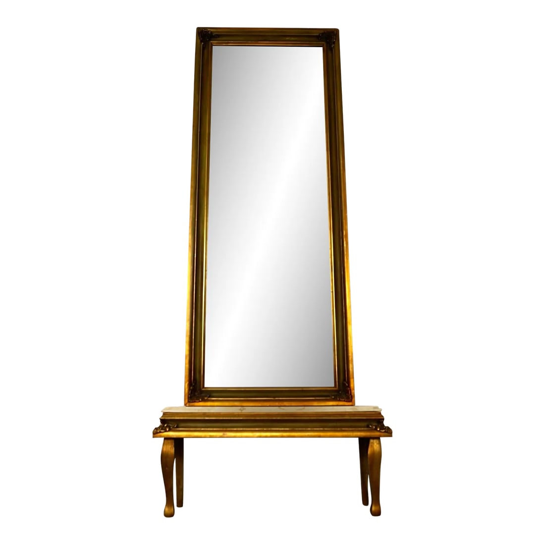 1960's Hollywood Regency Vanity Gilded Pier Mirror With Surmounting Table (1 of 12)