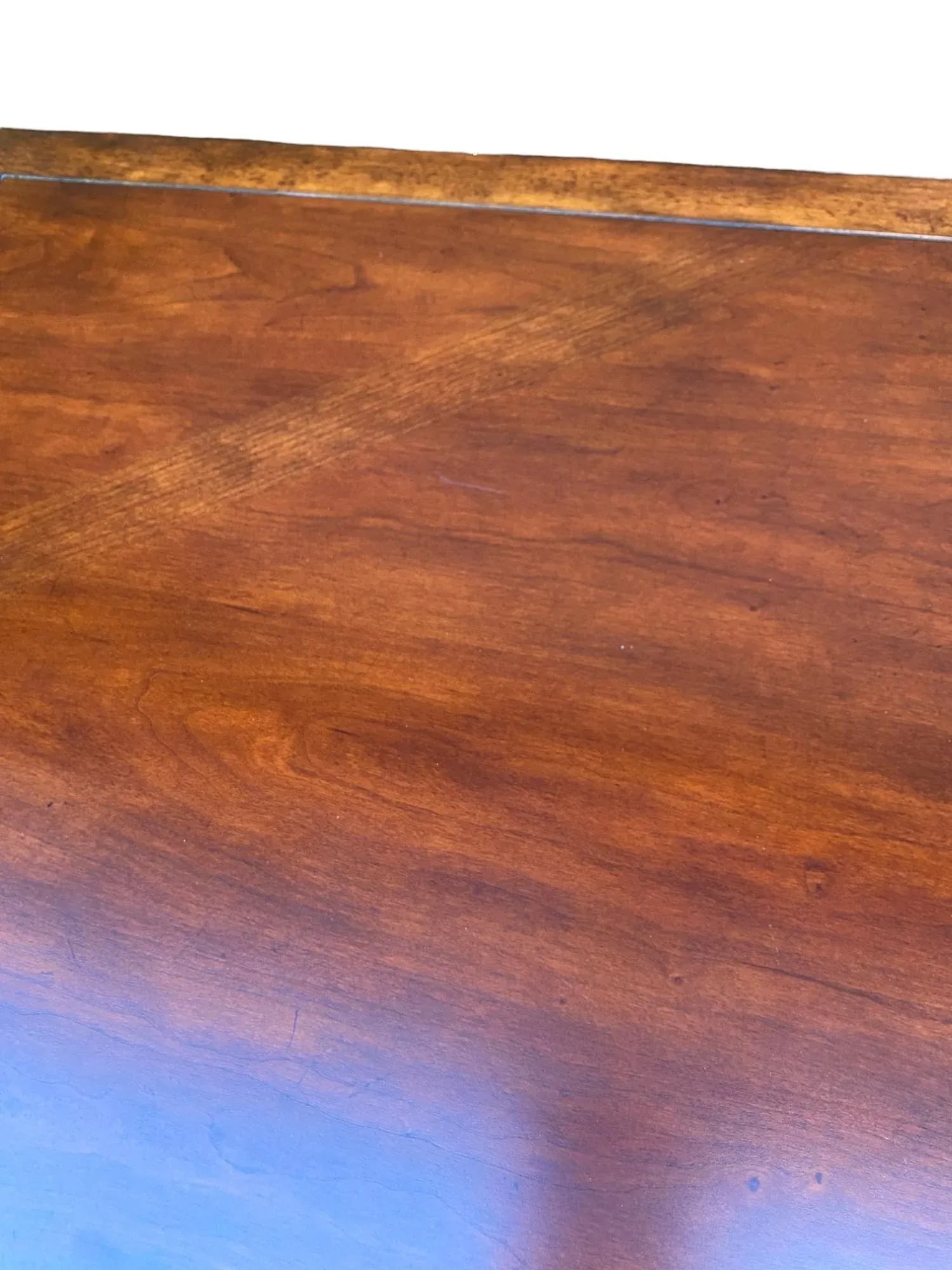 Bernhardt Repertoire Diamond Inlay Wood Cocktail Coffee Table on Metal Hand-Forged Scrolled Base - 3