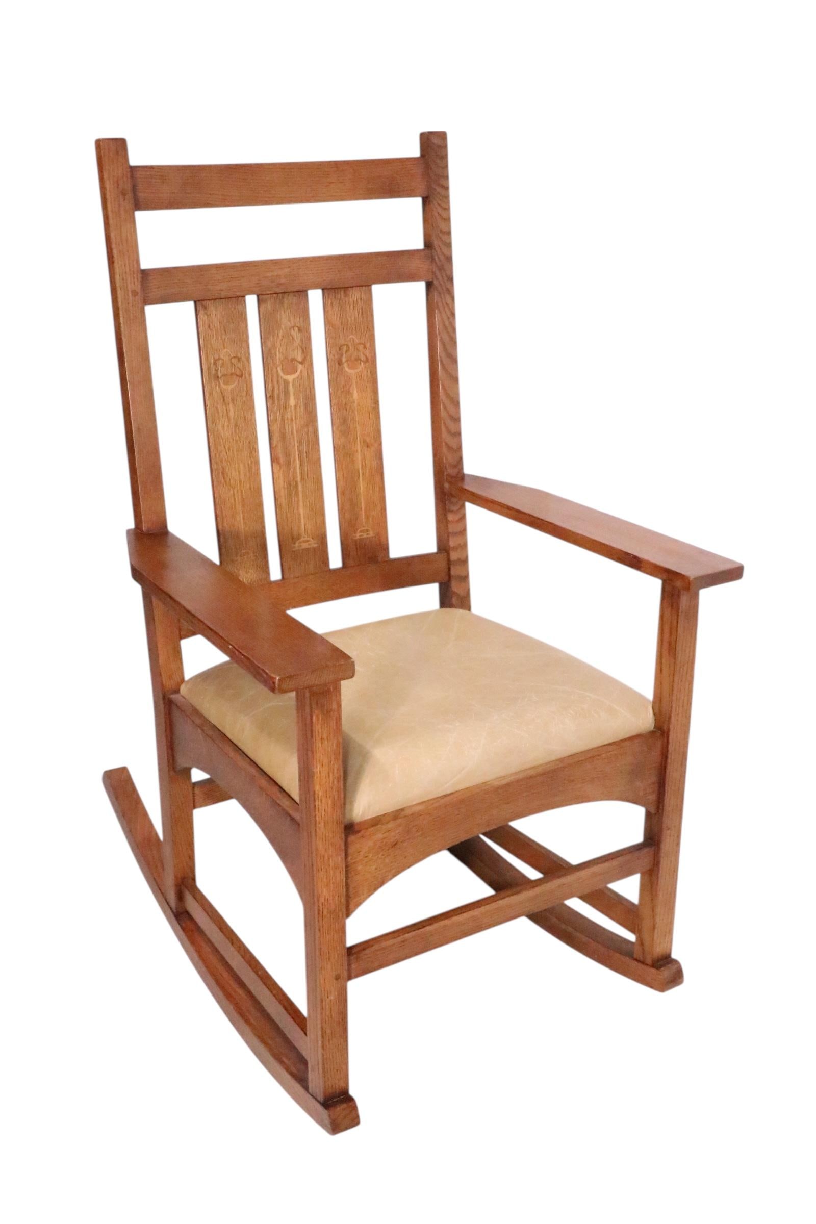Contemporary Mission Arts and Crafts Harvey Ellis Stickley Rocking Chair - 11