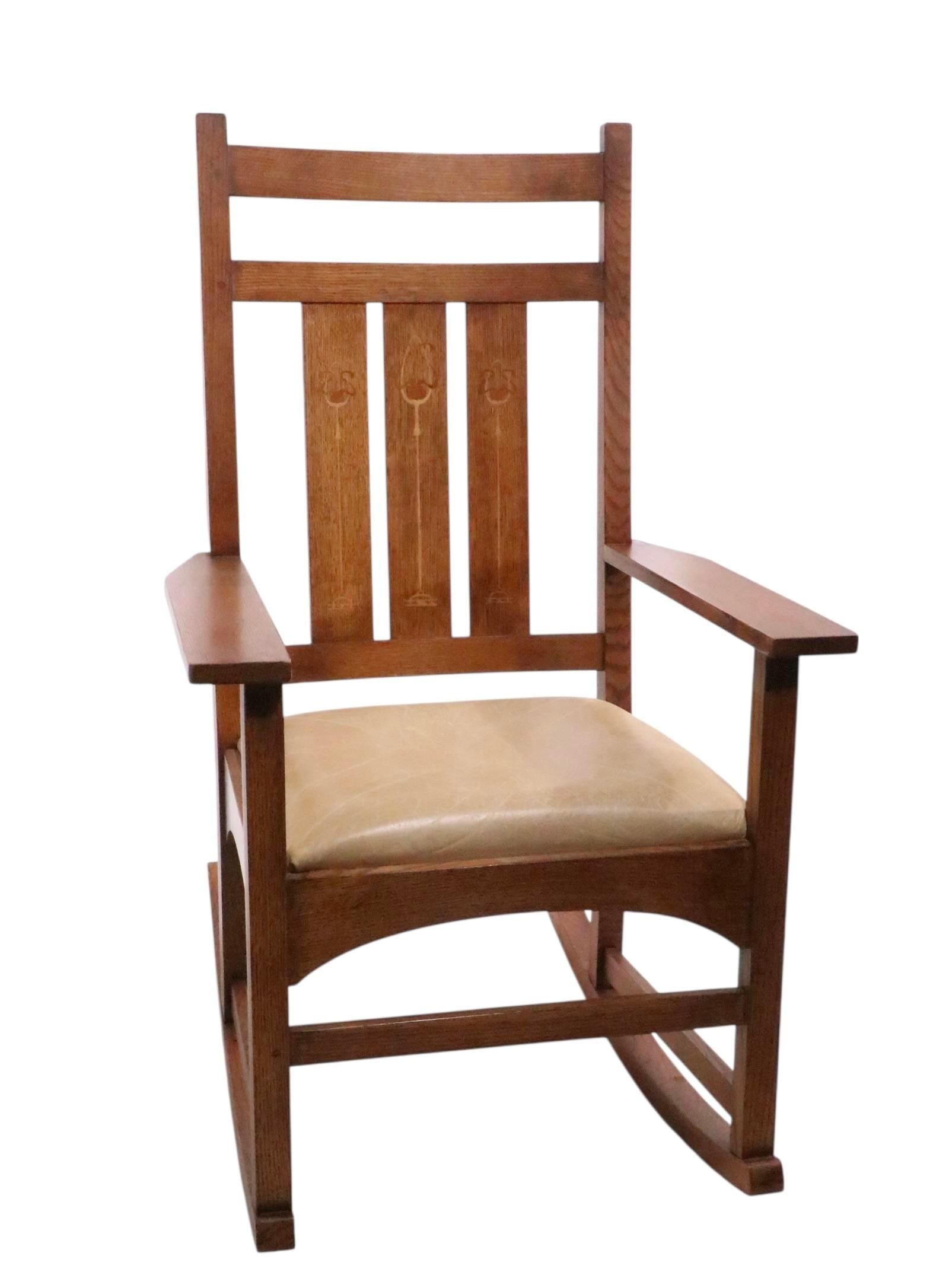 Contemporary Mission Arts and Crafts Harvey Ellis Stickley Rocking Chair - 15