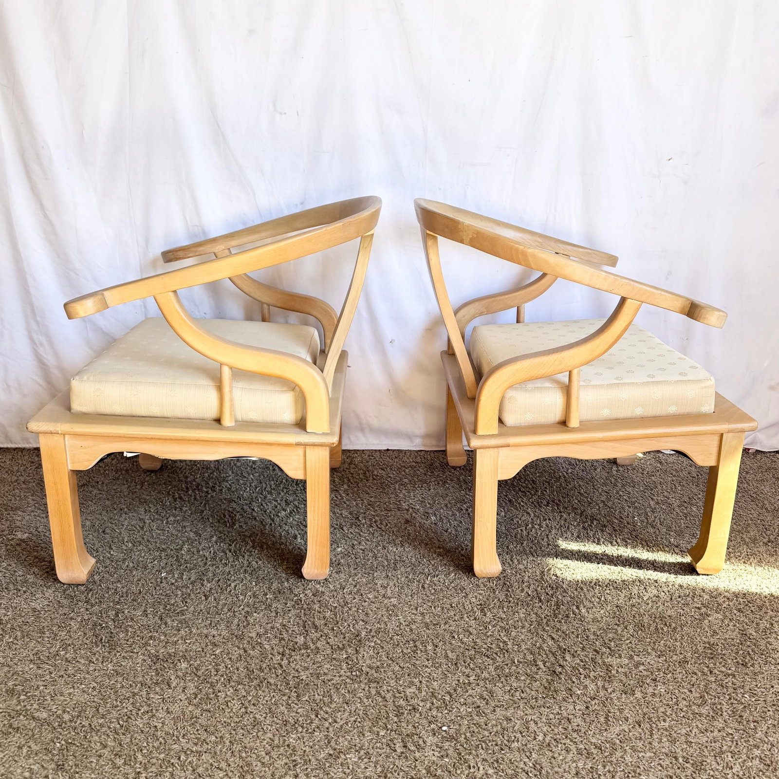 Ming Style Wooden Horseshoe Chairs by Harris Marcus Furniture - A Pair - 3