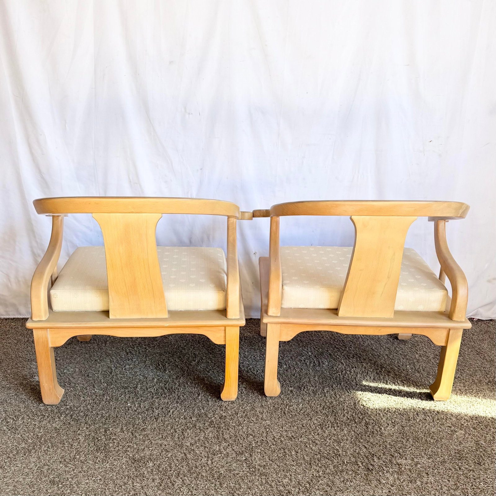 Ming Style Wooden Horseshoe Chairs by Harris Marcus Furniture - A Pair - 7