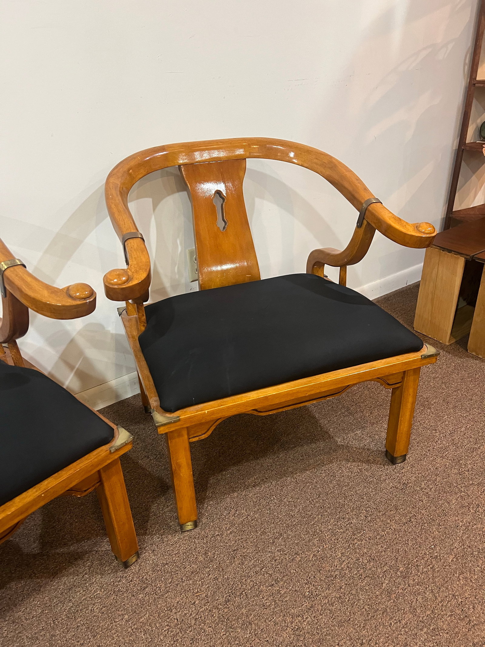 James Mont Style MCM Horseshoe Club Chairs Set of 2 - 4