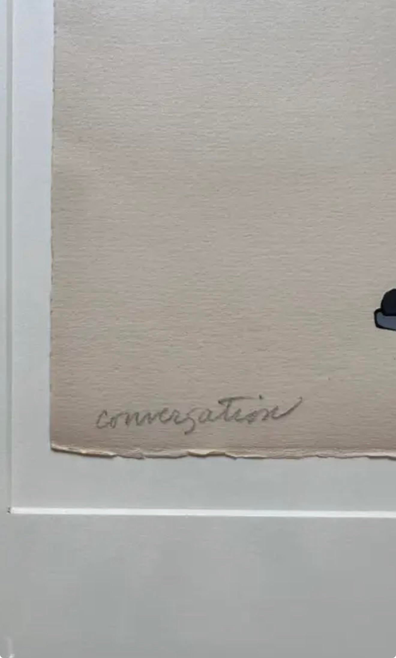 Louis De Mayo "Conversation" 1981 Hand Signed Fine Art Serigraph Limited Edition - 8