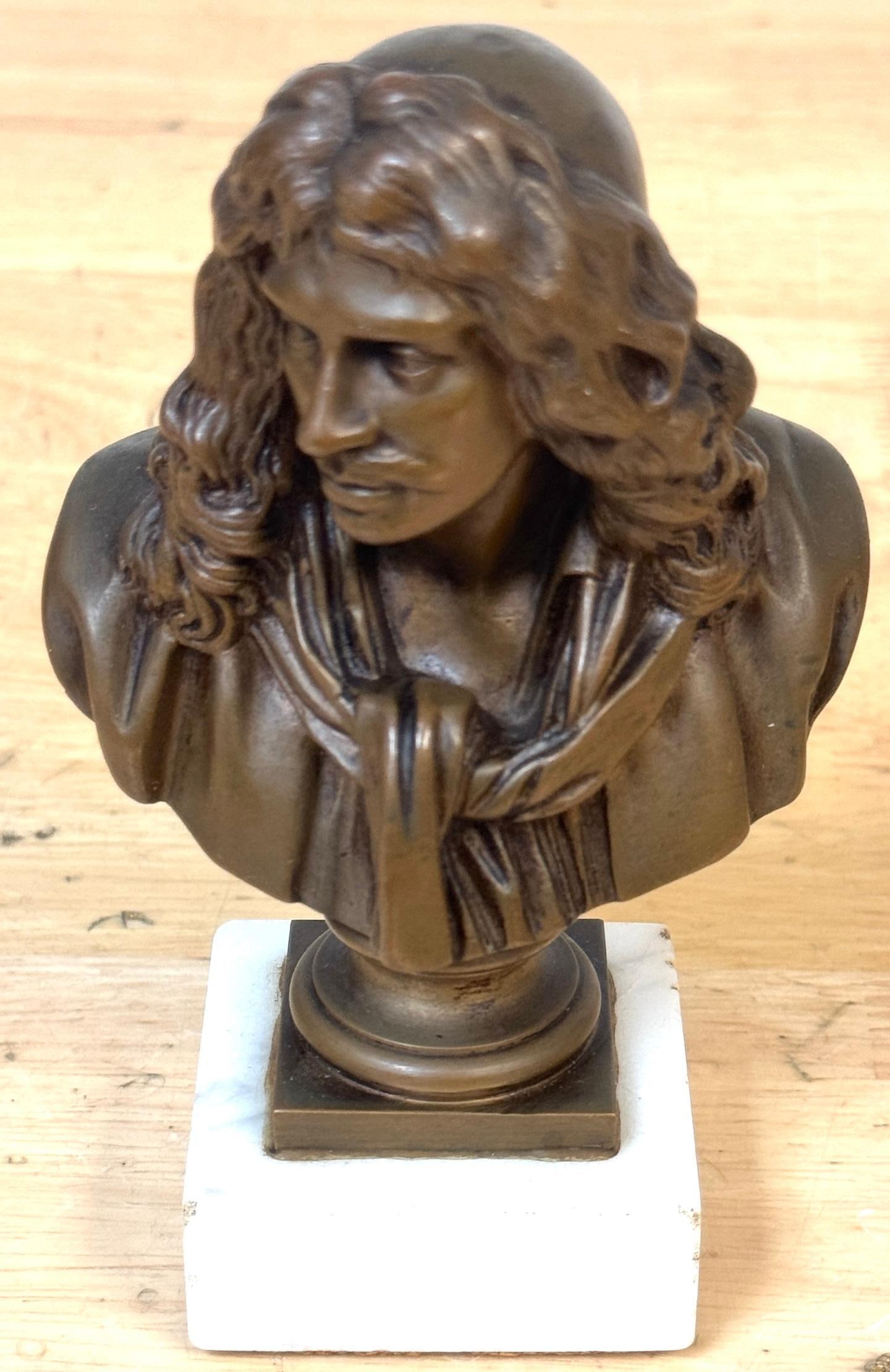 Bronze Reduction Bust of Moliere by F. Barbedienne, after Caffieri - 11