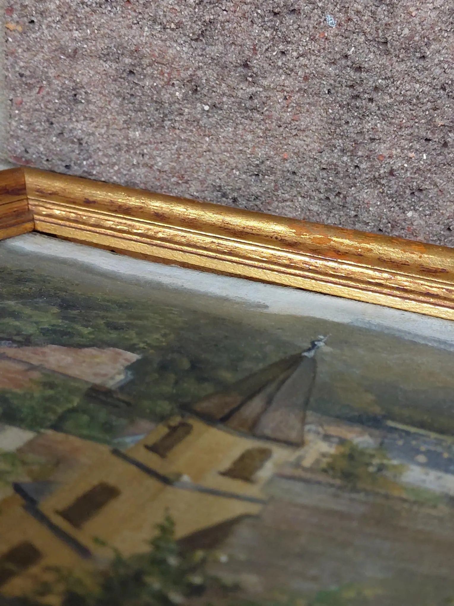 Framed Oil on Board of H. Rossler's "Landscape and Buildings Exterior View" - 10