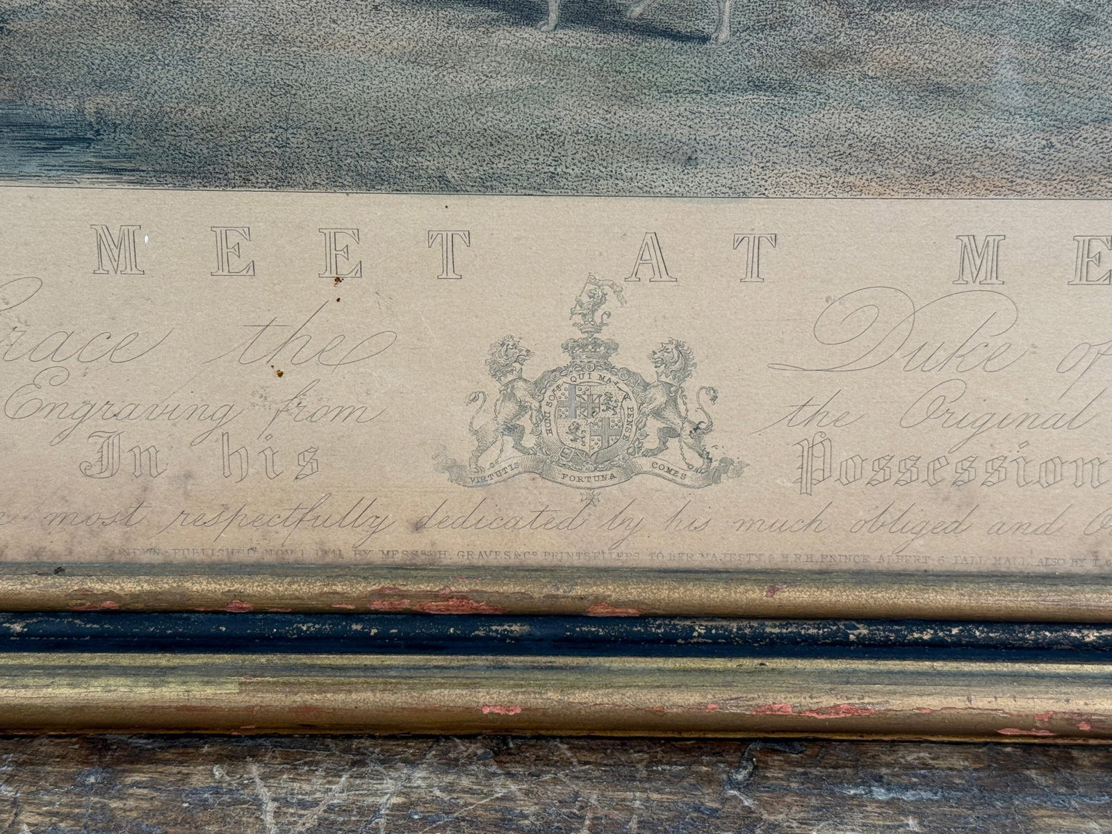 Antique Hand-Colored Fox Hunting Engraving "The Meet at Melton" After F. Grant - 11