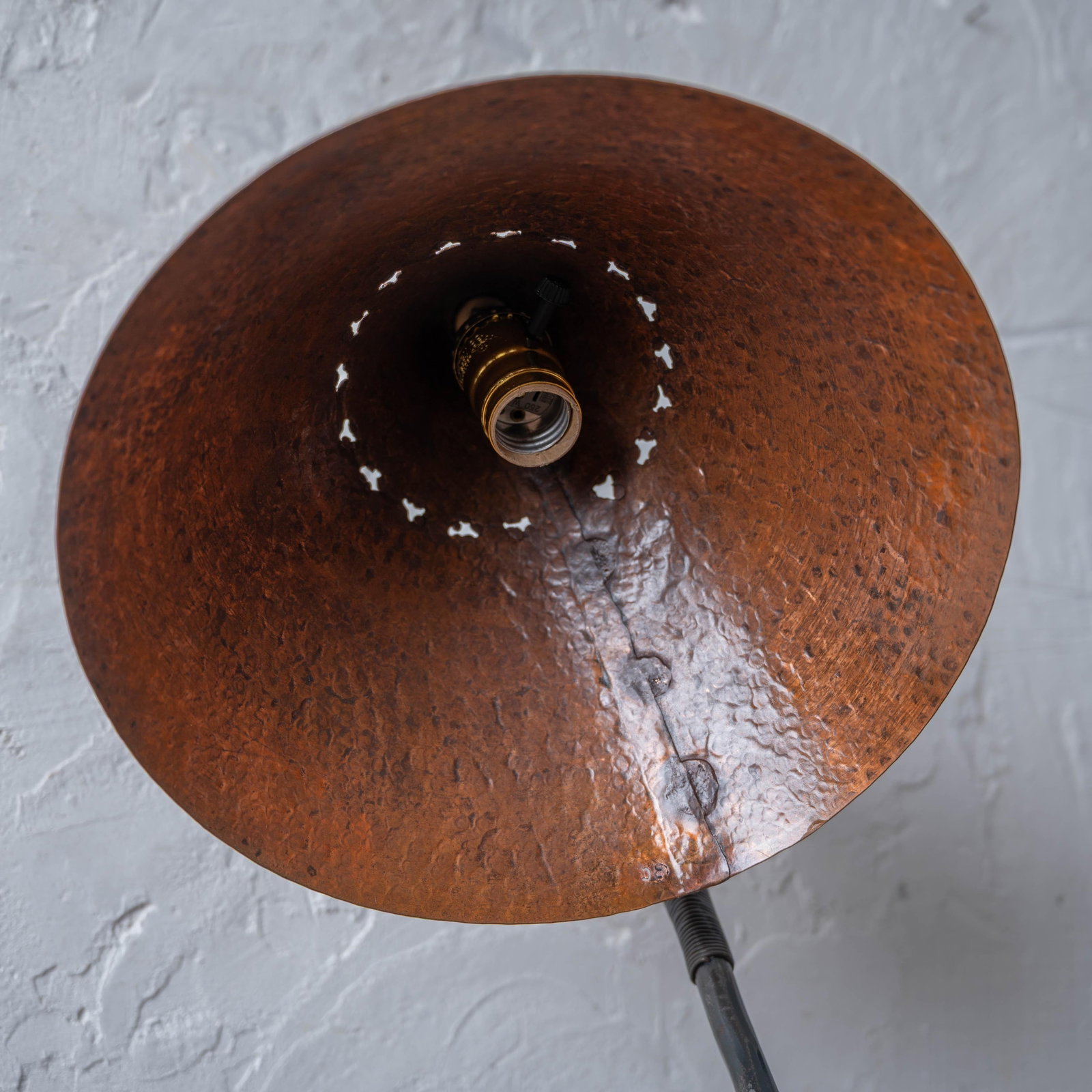 Arts & Crafts Style Hammered Copper Floor Lamp - 12