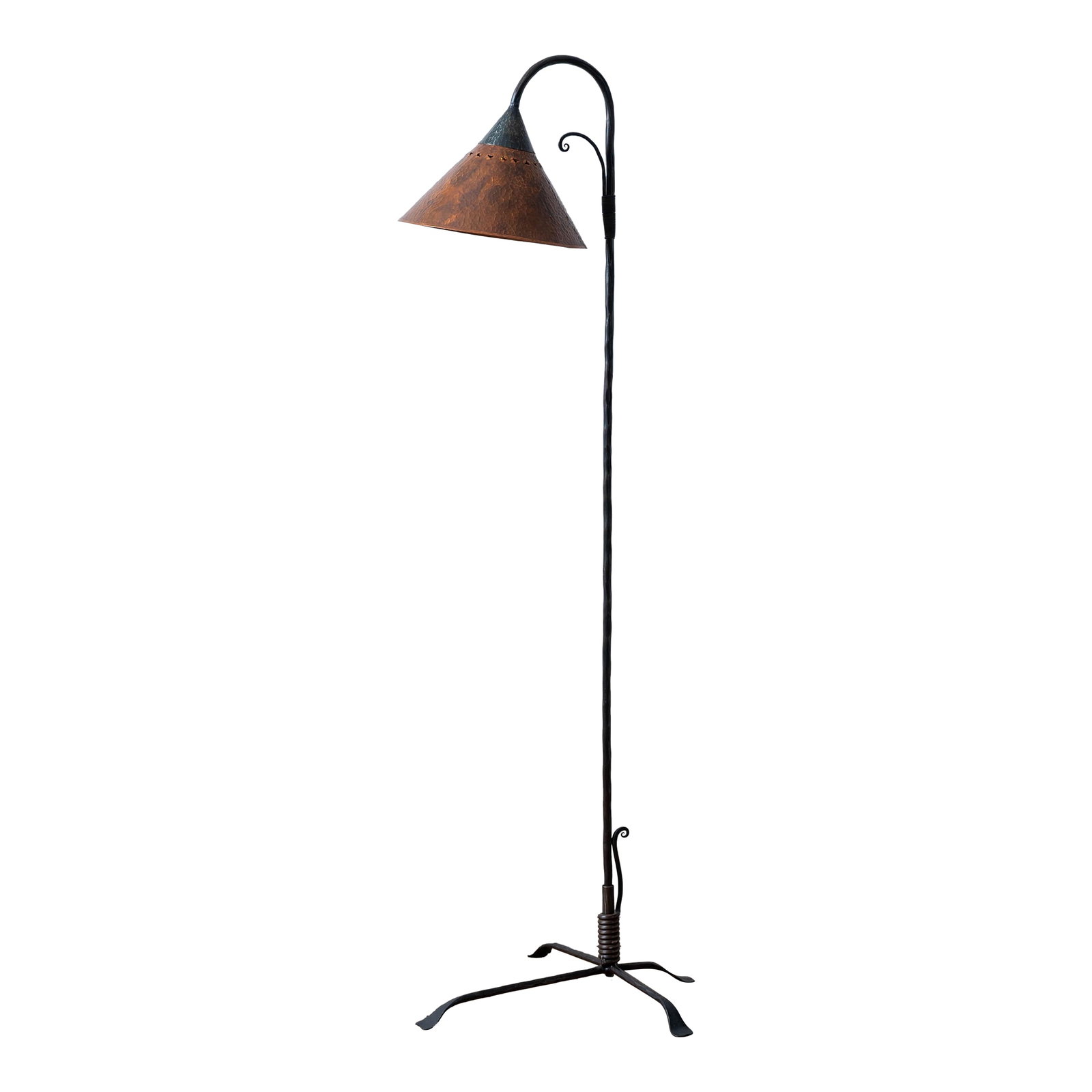 Arts & Crafts Style Hammered Copper Floor Lamp (1 of 14)