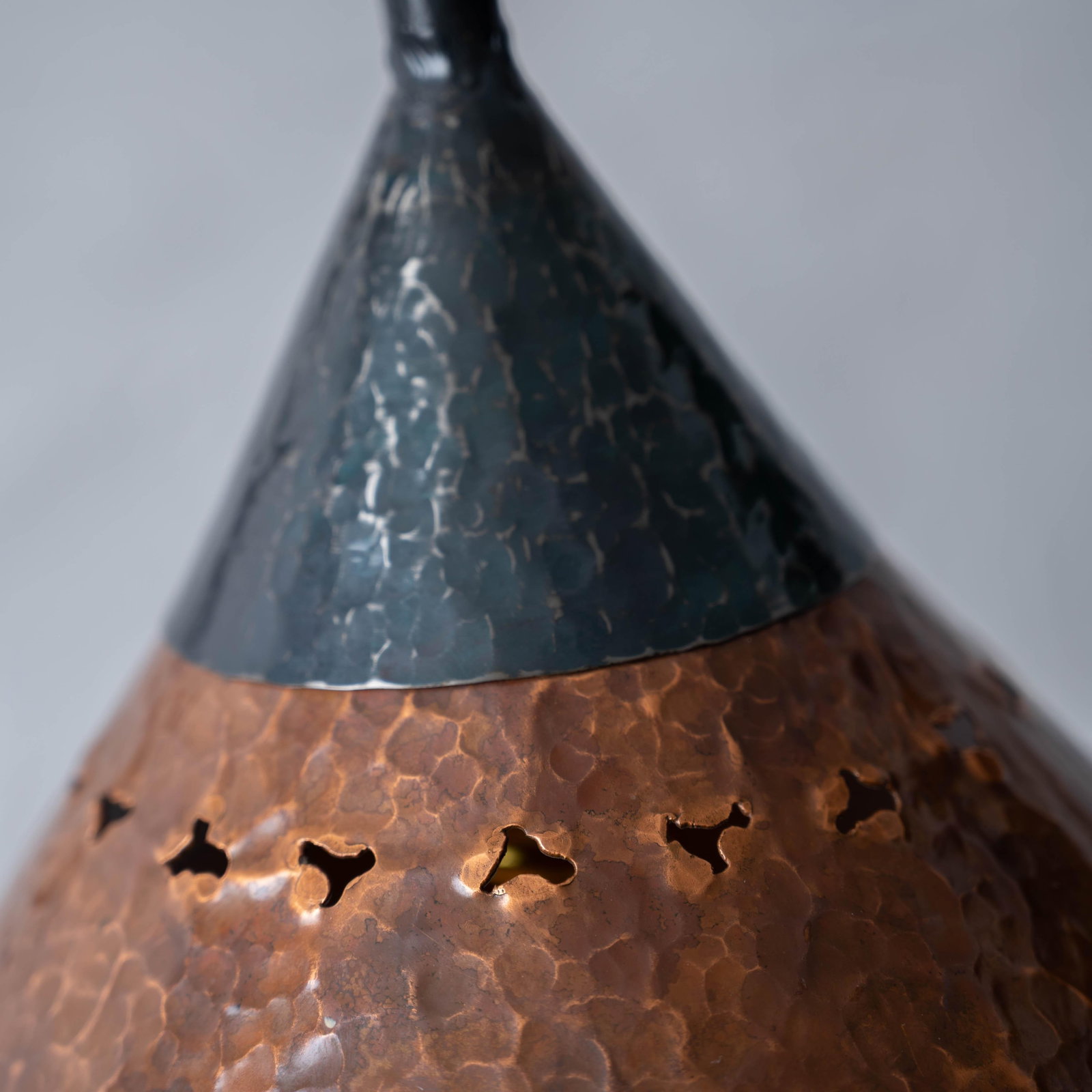 Arts & Crafts Style Hammered Copper Floor Lamp - 6