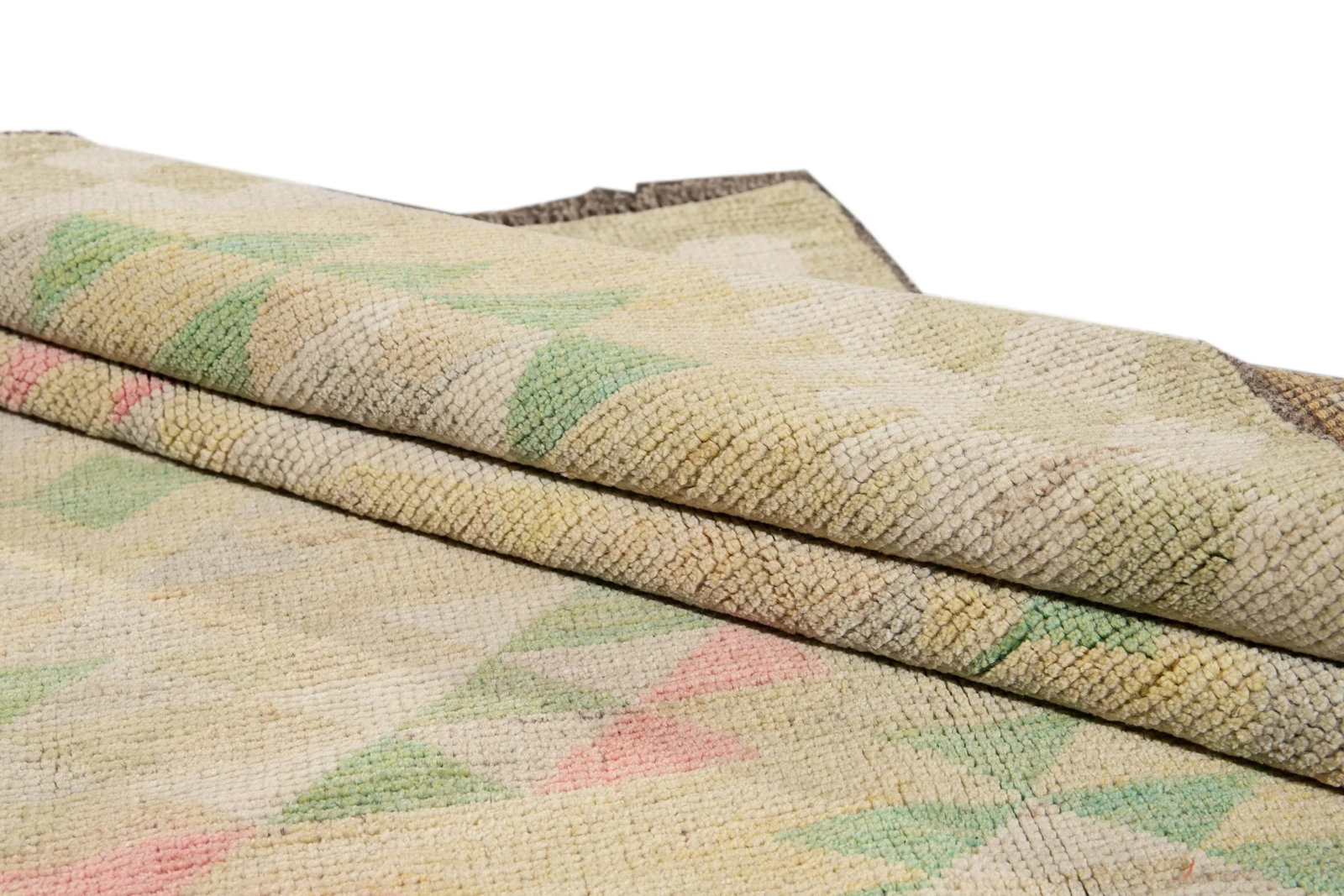 Yellow Modern Oushak Handmade Wool Rug - 11