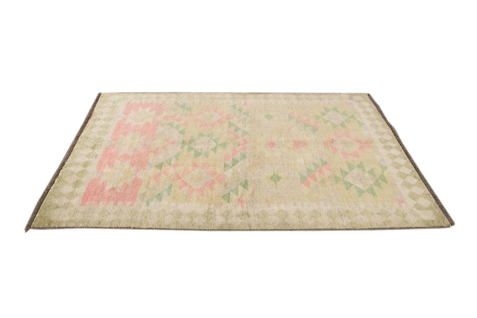 Yellow Modern Oushak Handmade Wool Rug - 12