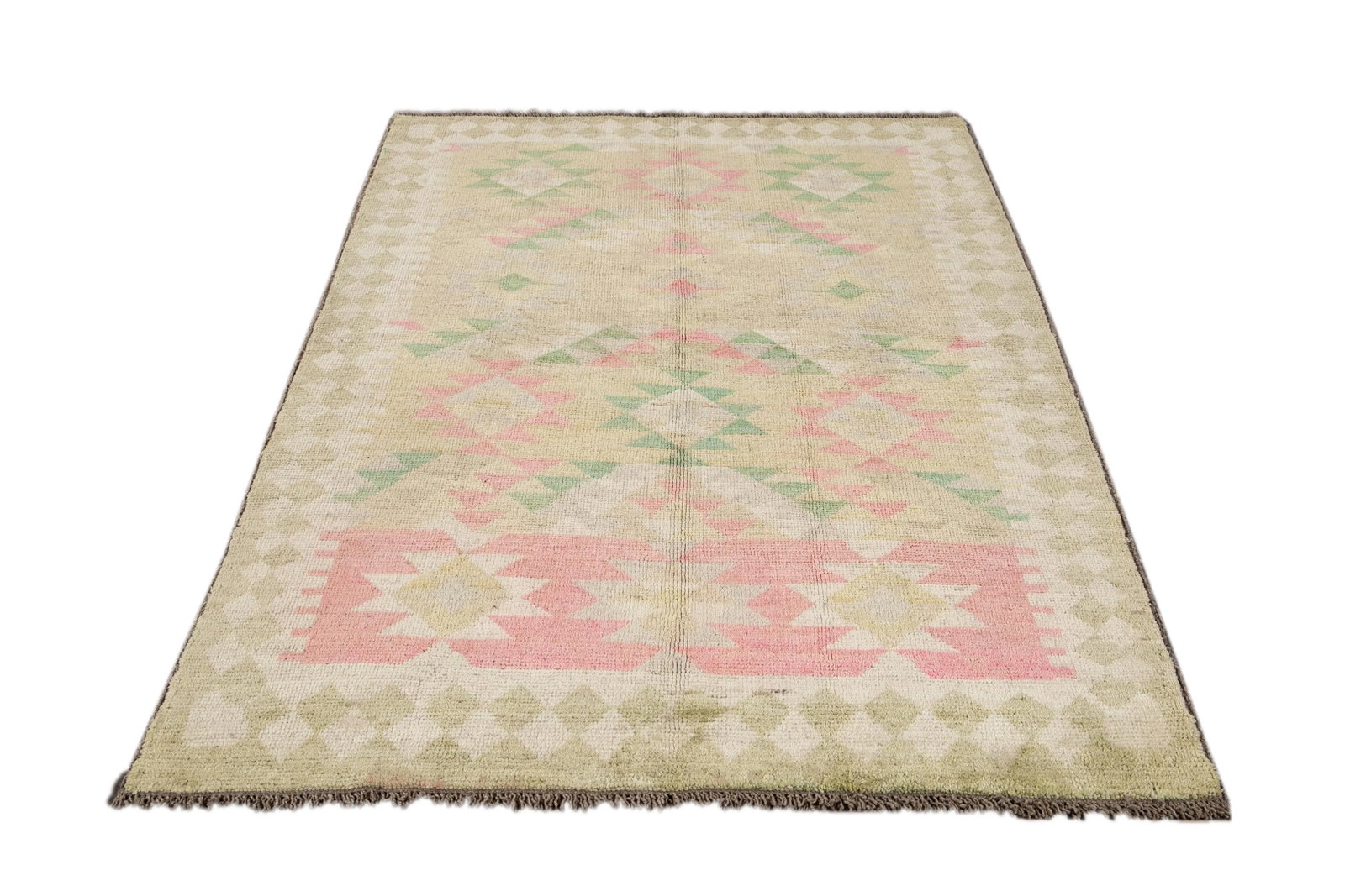 Yellow Modern Oushak Handmade Wool Rug - 3