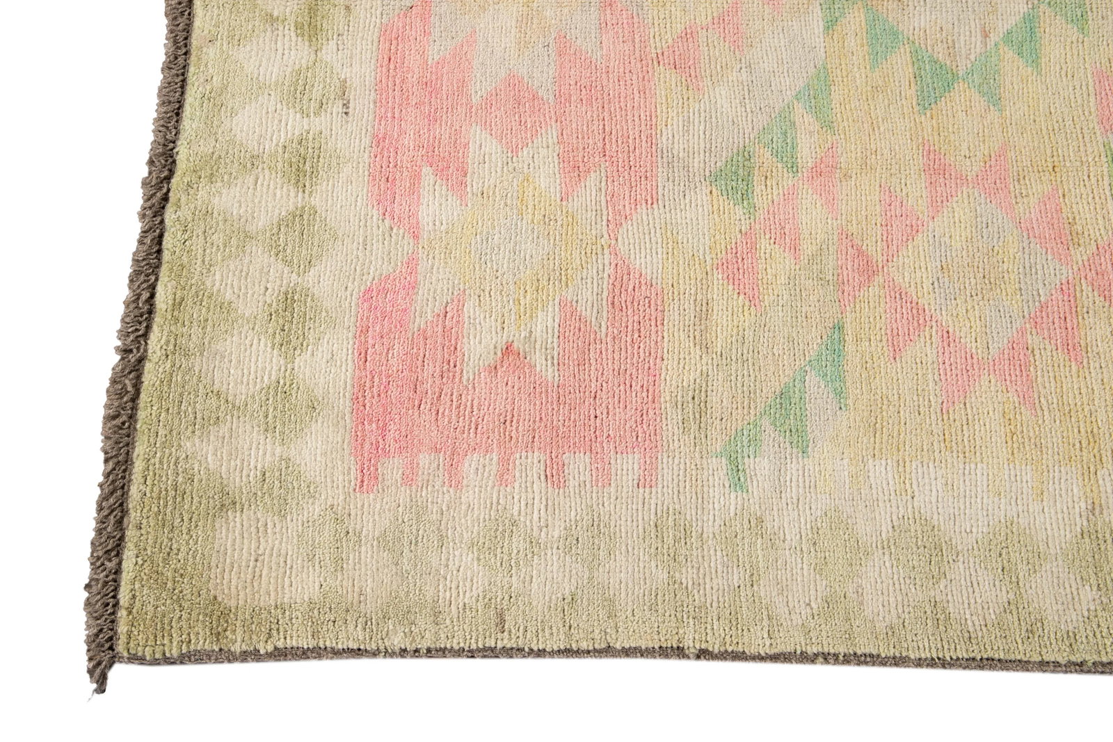 Yellow Modern Oushak Handmade Wool Rug - 4