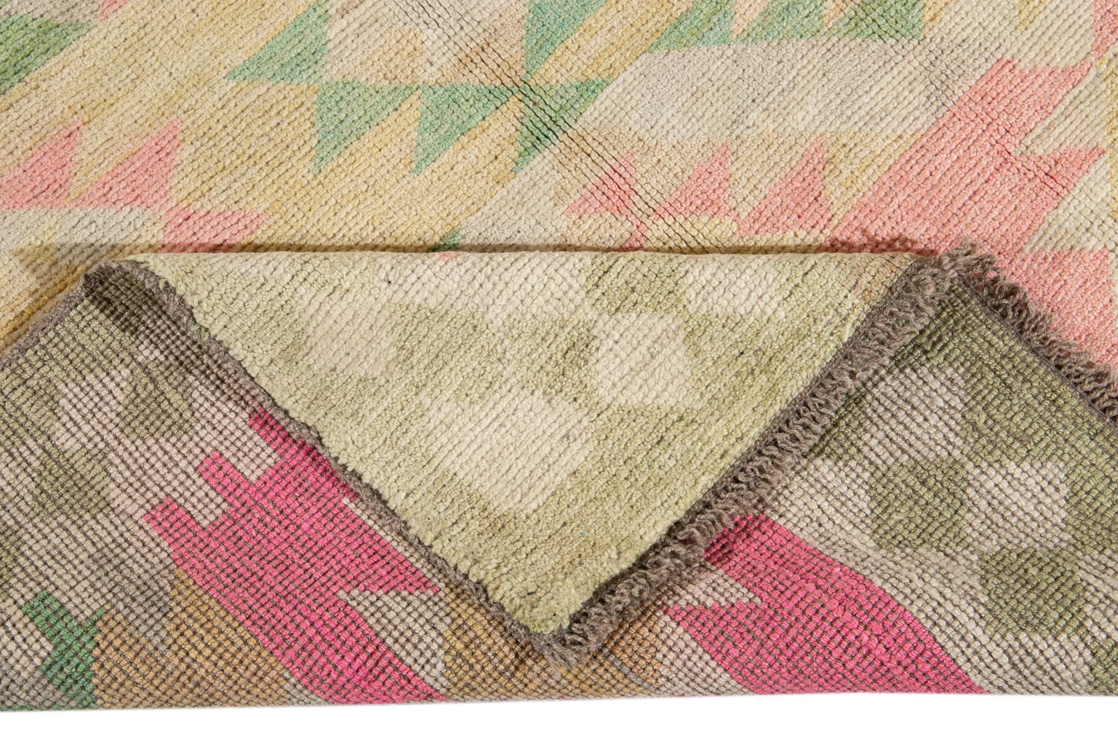 Yellow Modern Oushak Handmade Wool Rug - 5