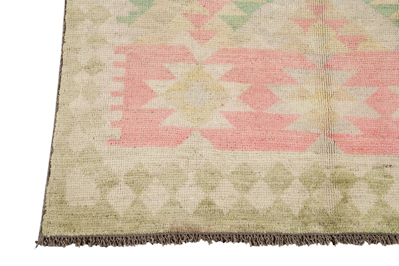 Yellow Modern Oushak Handmade Wool Rug - 8