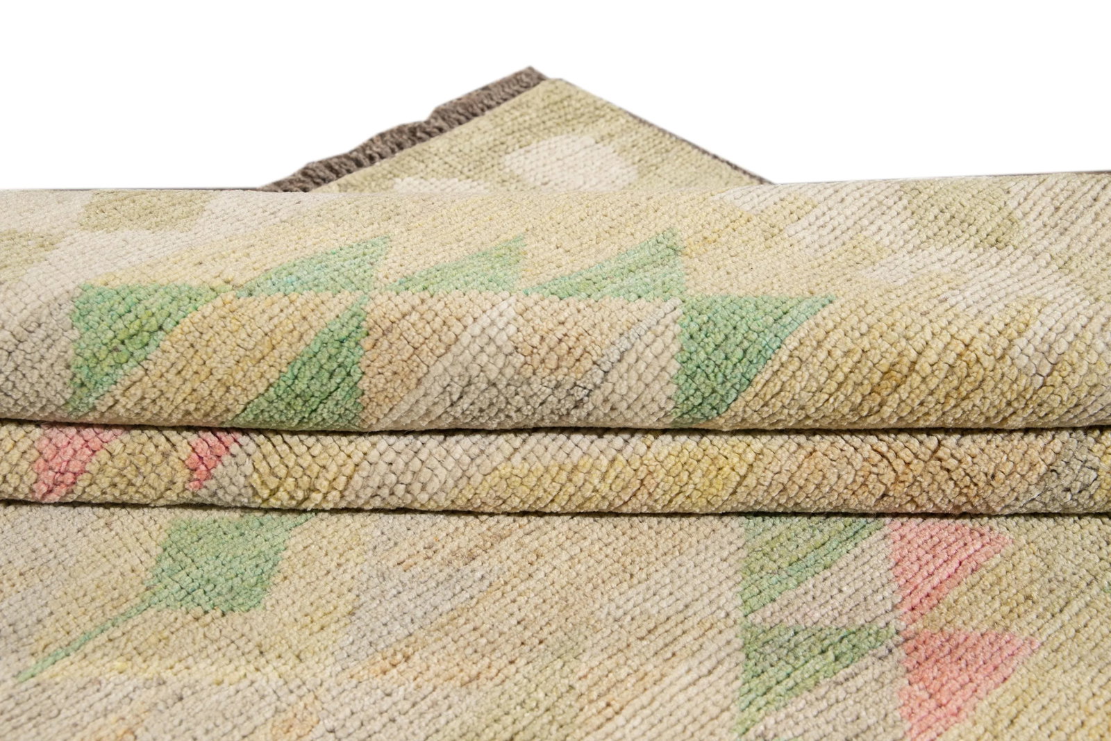 Yellow Modern Oushak Handmade Wool Rug - 9