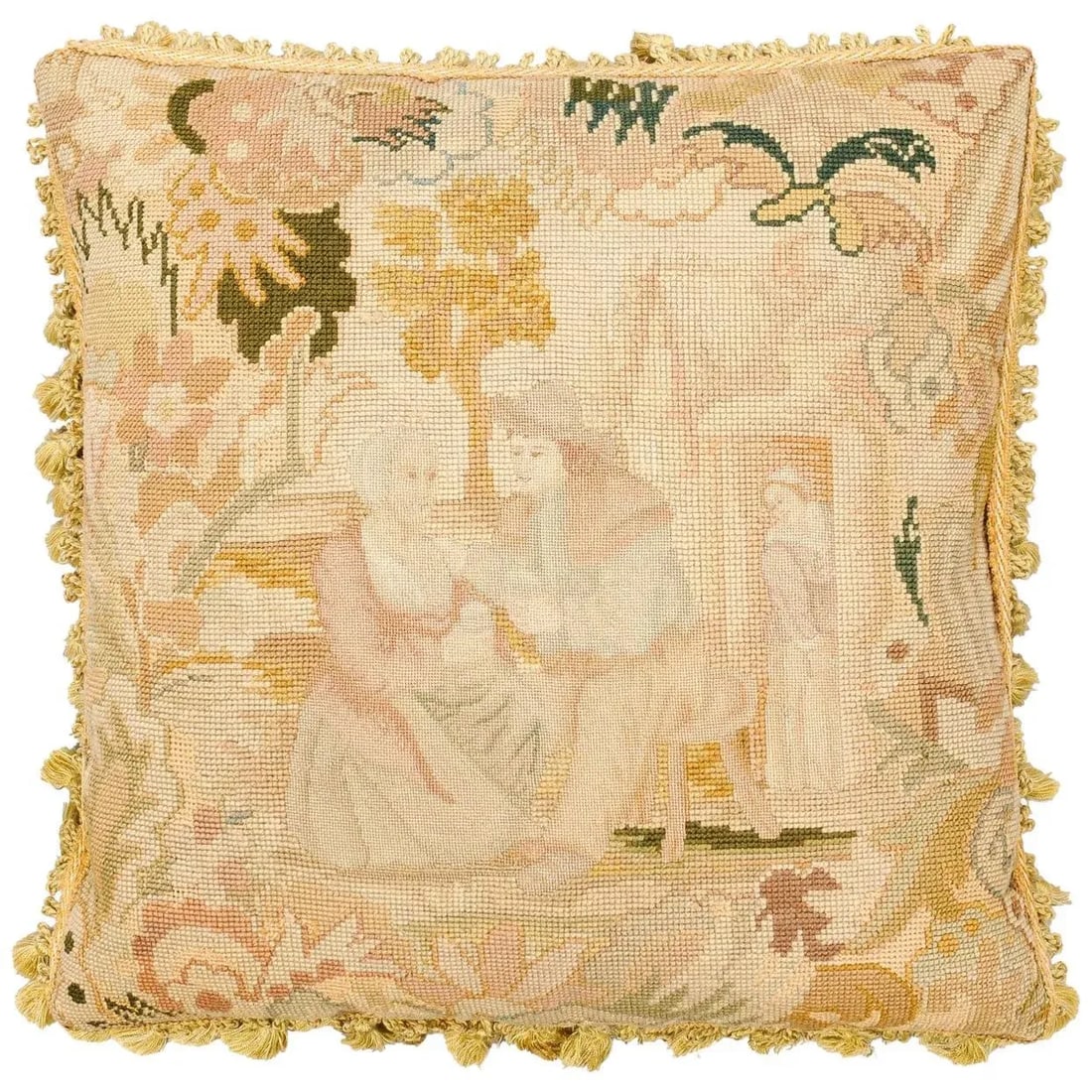 French 19th Century Needlepoint Tapestry Pillow - 12