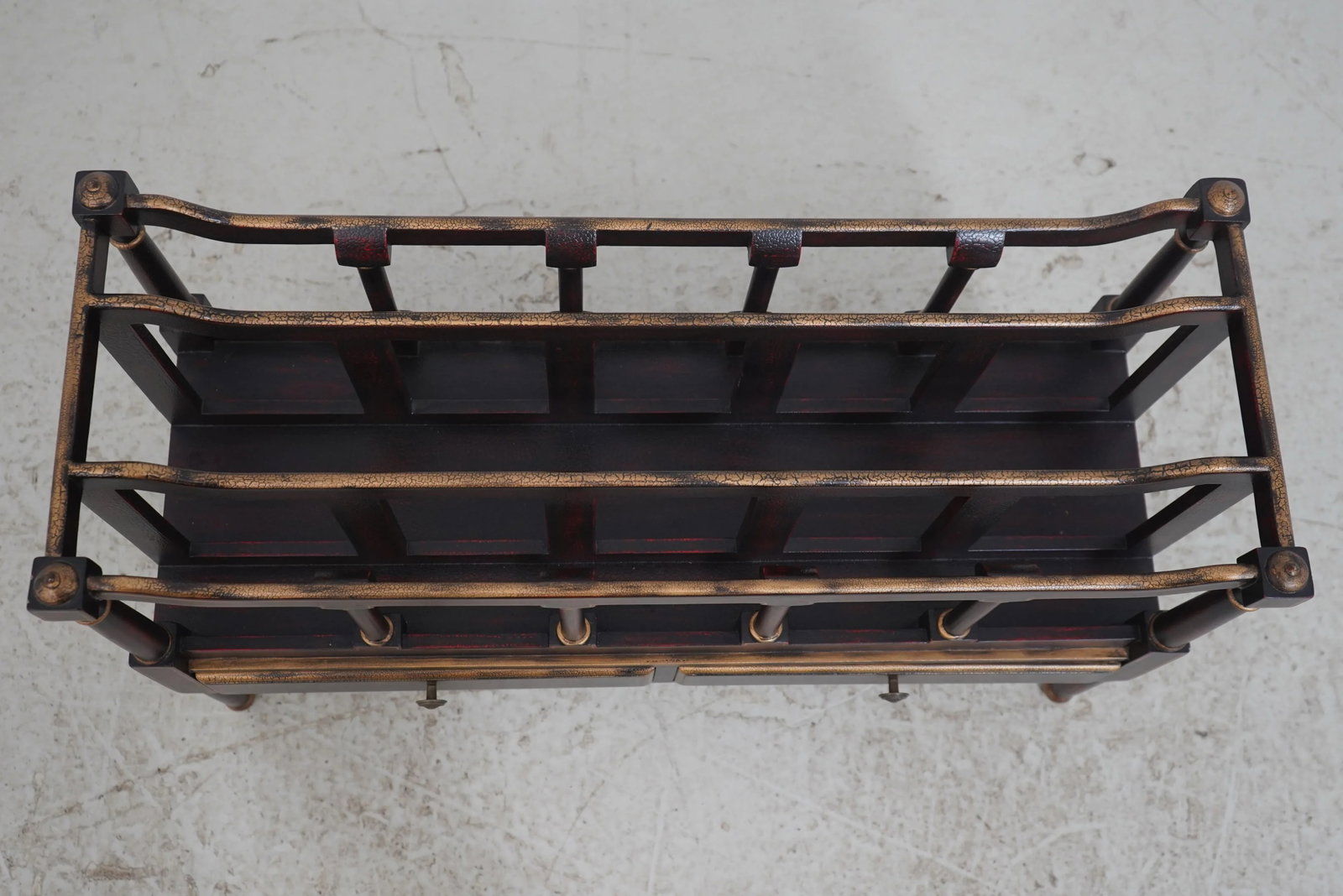 Stunning Regency 2 Drawer Painted Finish Canterbury Magazine Rack - 14