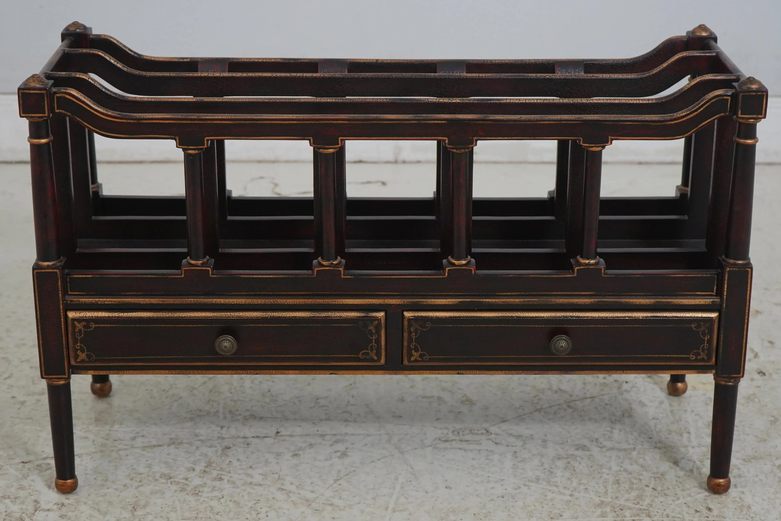 Stunning Regency 2 Drawer Painted Finish Canterbury Magazine Rack - 2