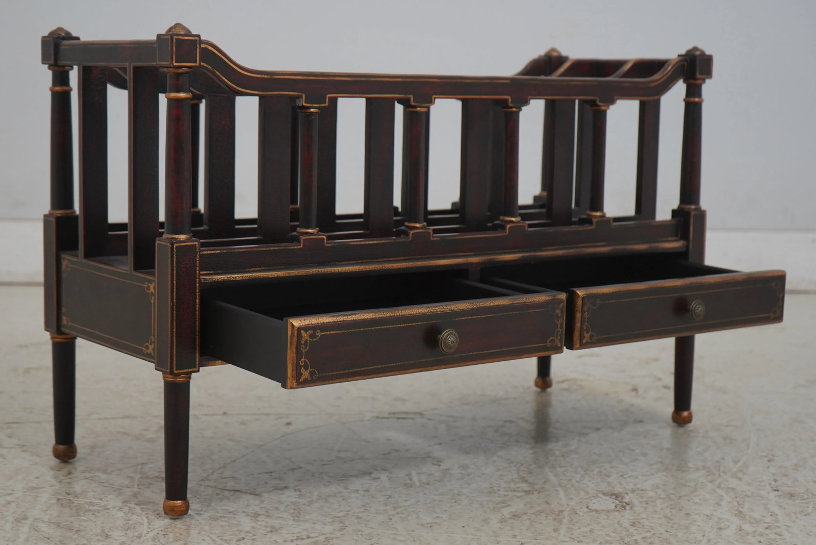 Stunning Regency 2 Drawer Painted Finish Canterbury Magazine Rack - 3
